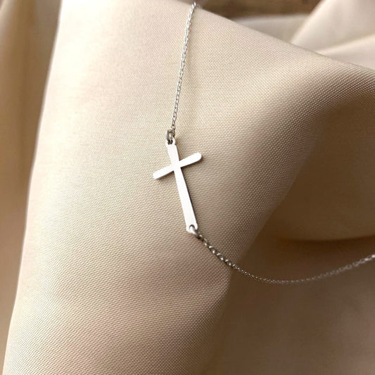 Cross Necklace, Sideways Cross Necklace