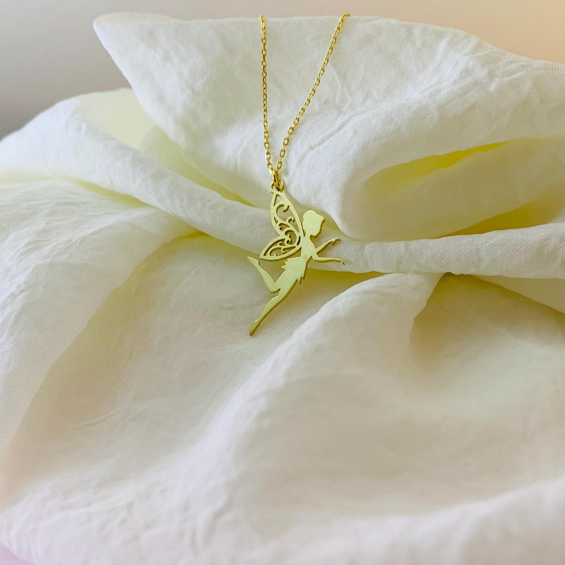 Fairy Necklace, Wish Fairy Necklace, Fairy Wing Necklace, Enchanting Fairy Pendant Necklace, Whimsical Magical Jewelry