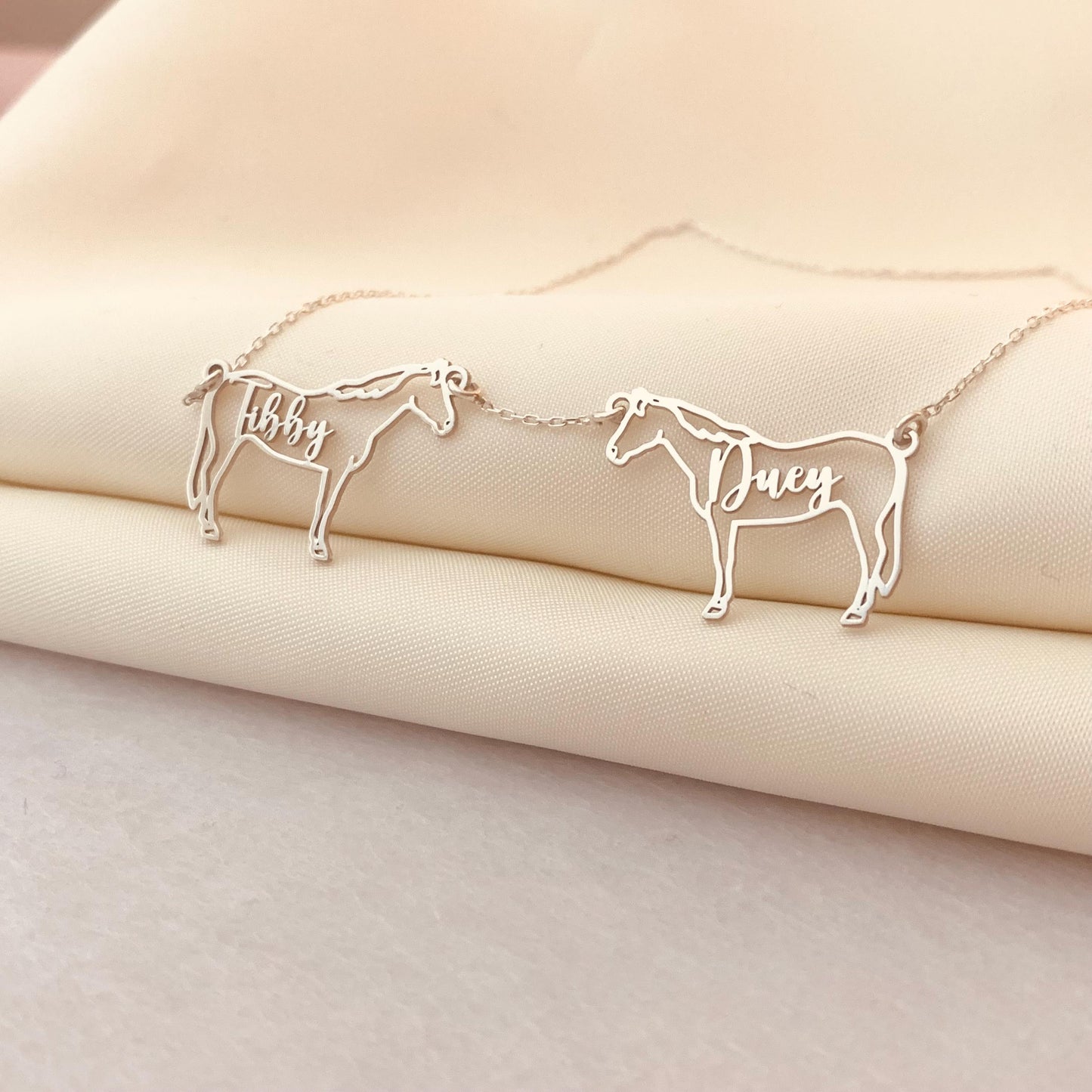 Multiple Horse Necklace, Personalized Horse Necklace, Memorial Horse Jewelry, Multiple Horse Charm Necklace, Equestrian Gift, Horse Mom Gift