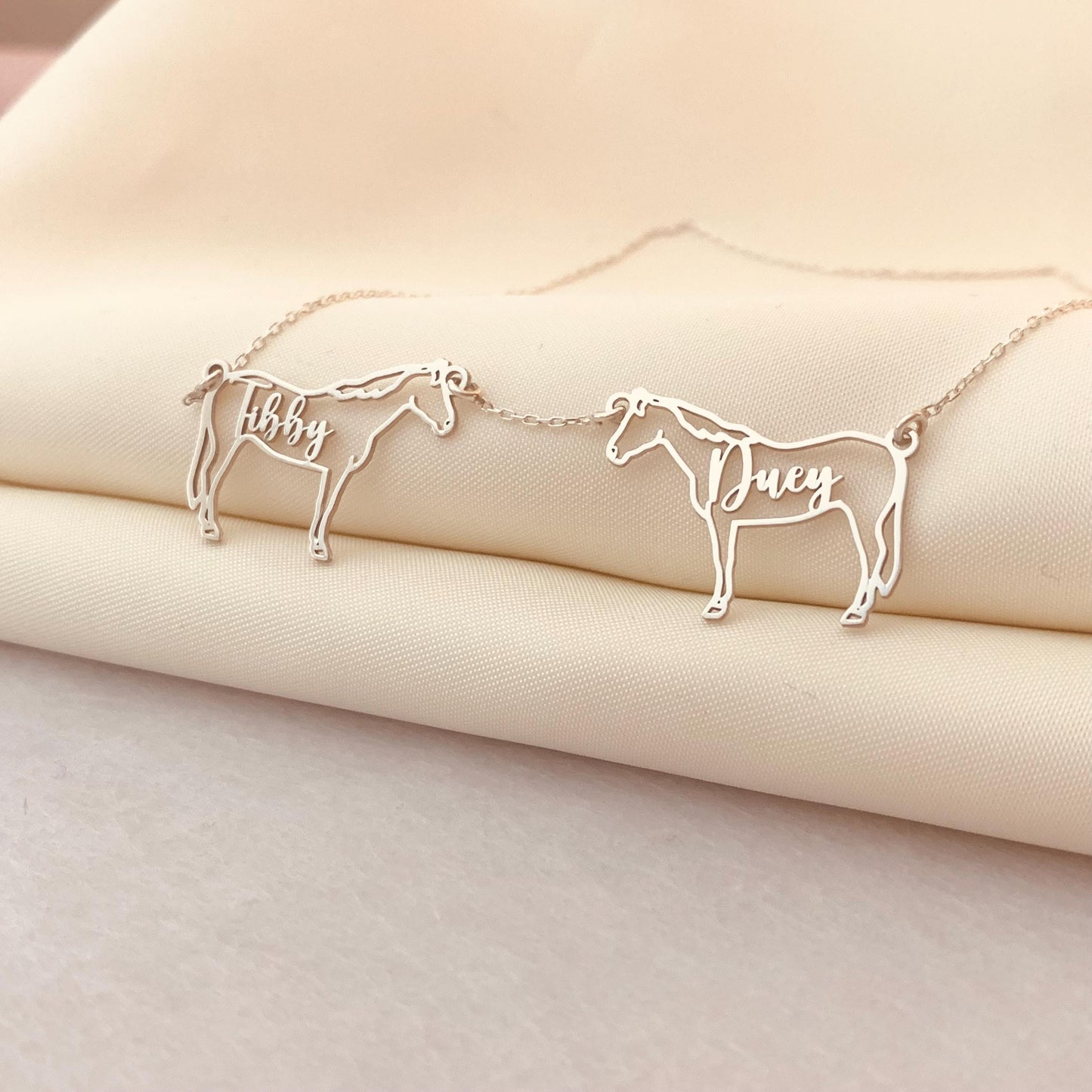 Multiple Horse Necklace, Custom Horse Necklace, Horse Necklace for Woman, Horse Memorial Necklace, Multiple Horse on one Chain, Equine Charm