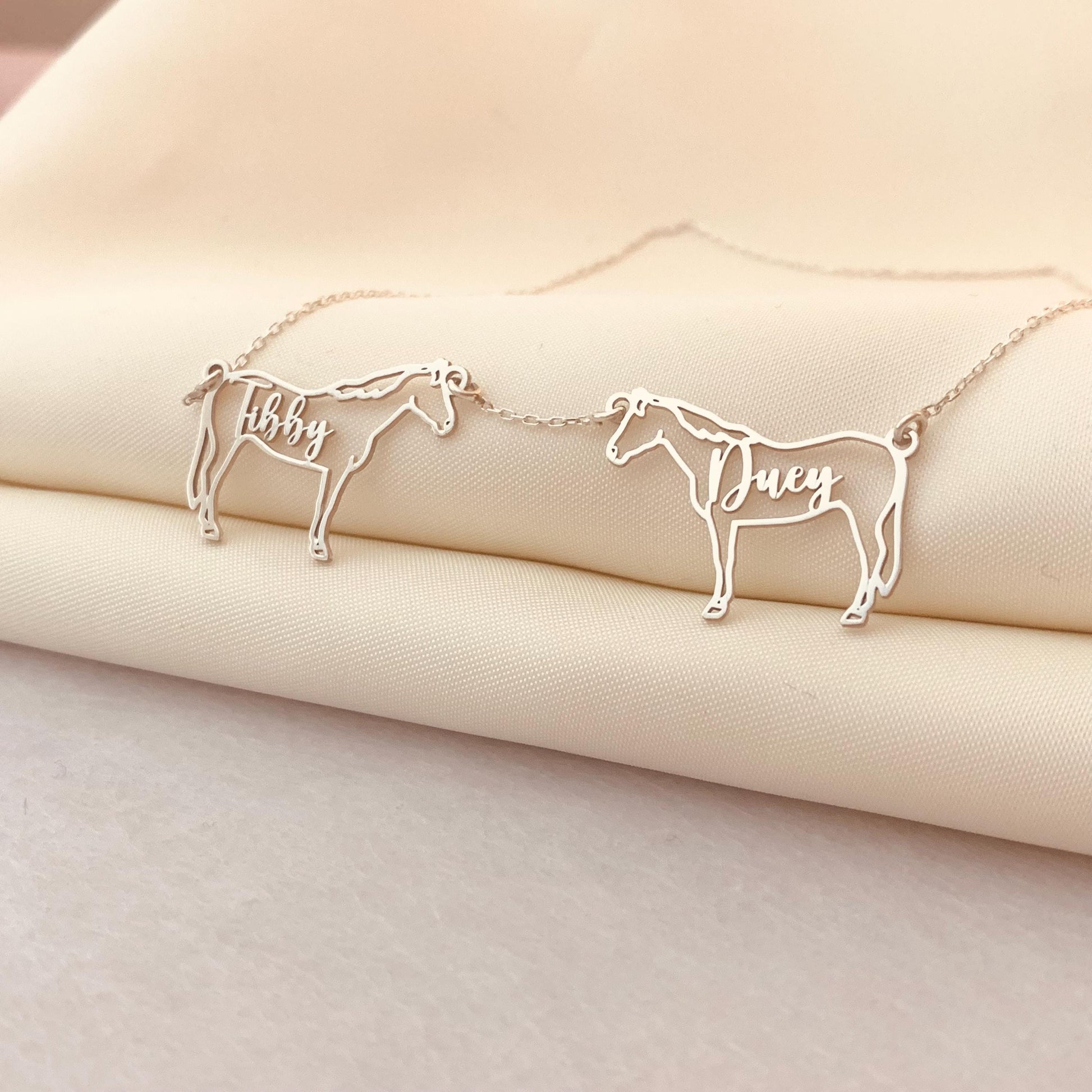 Multiple Horse Necklace, Custom Horse Necklace, Horse Necklace for Woman, Horse Memorial Necklace, Multiple Horse on one Chain, Equine Charm