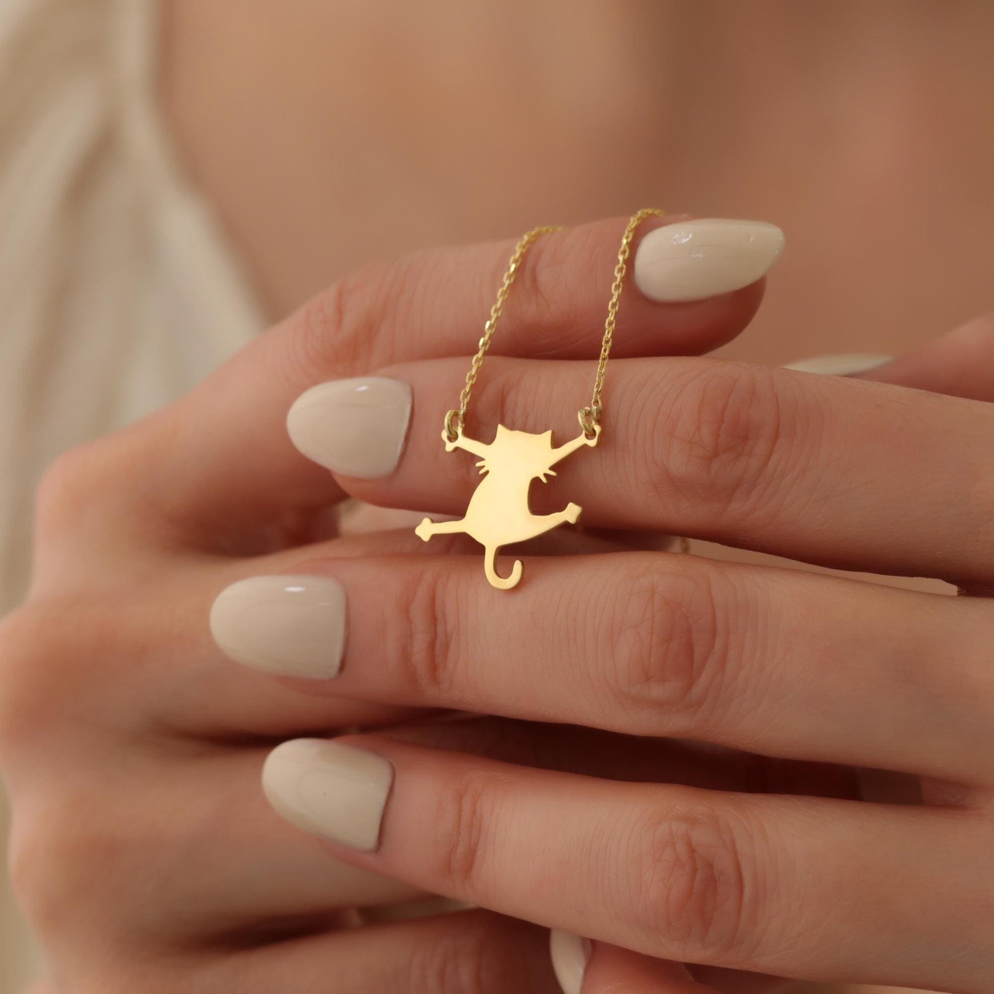 Cat Necklace, Cute Kitty Necklace, Kitty Pendant, Kitty Cat Necklace, Cat Jewelry, Gold Cat Charm, Cat Lover, Gifts for Kids, Cat Mom Gifts