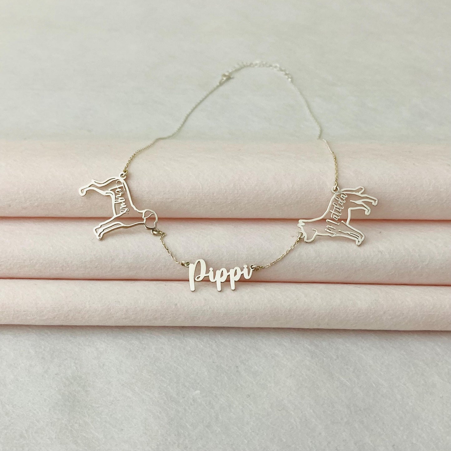 Multiple dog necklace, Custom dog necklace, Dog breed necklace, Dog memorial Gift, Multiple dogs on one chain, Dog name necklace