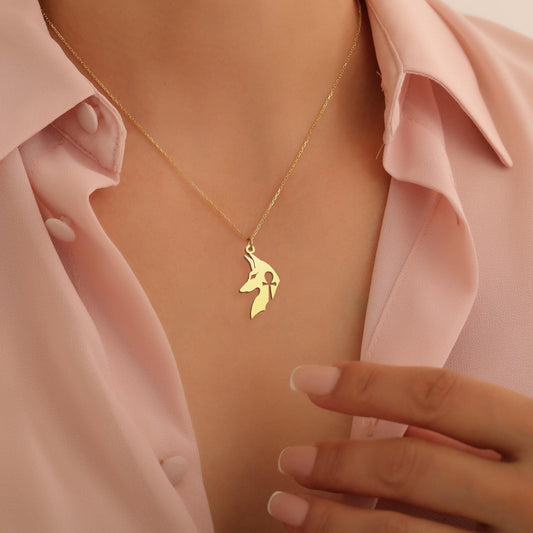 Egyptian Jewelry, Egyptian Anubis Necklace, Egyptian Mythology Necklace, Ancient Egypt Necklace, Anubis Charm Necklace, Anubis Jewelry