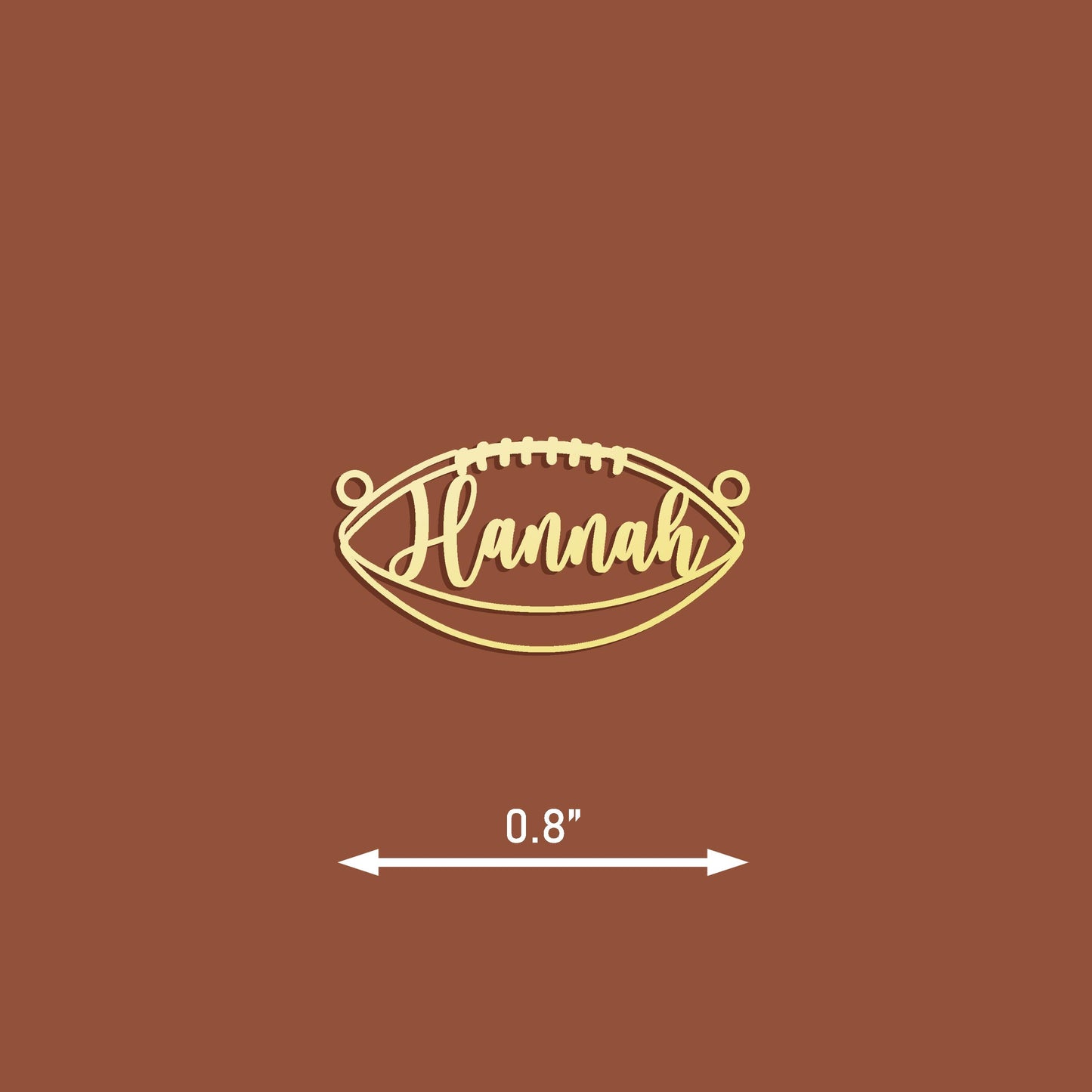 Football Name Necklace, Custom Gold Football Necklace, Personalized Sports Pendant, Unique Gift for Football Fans, Sports Jewelry