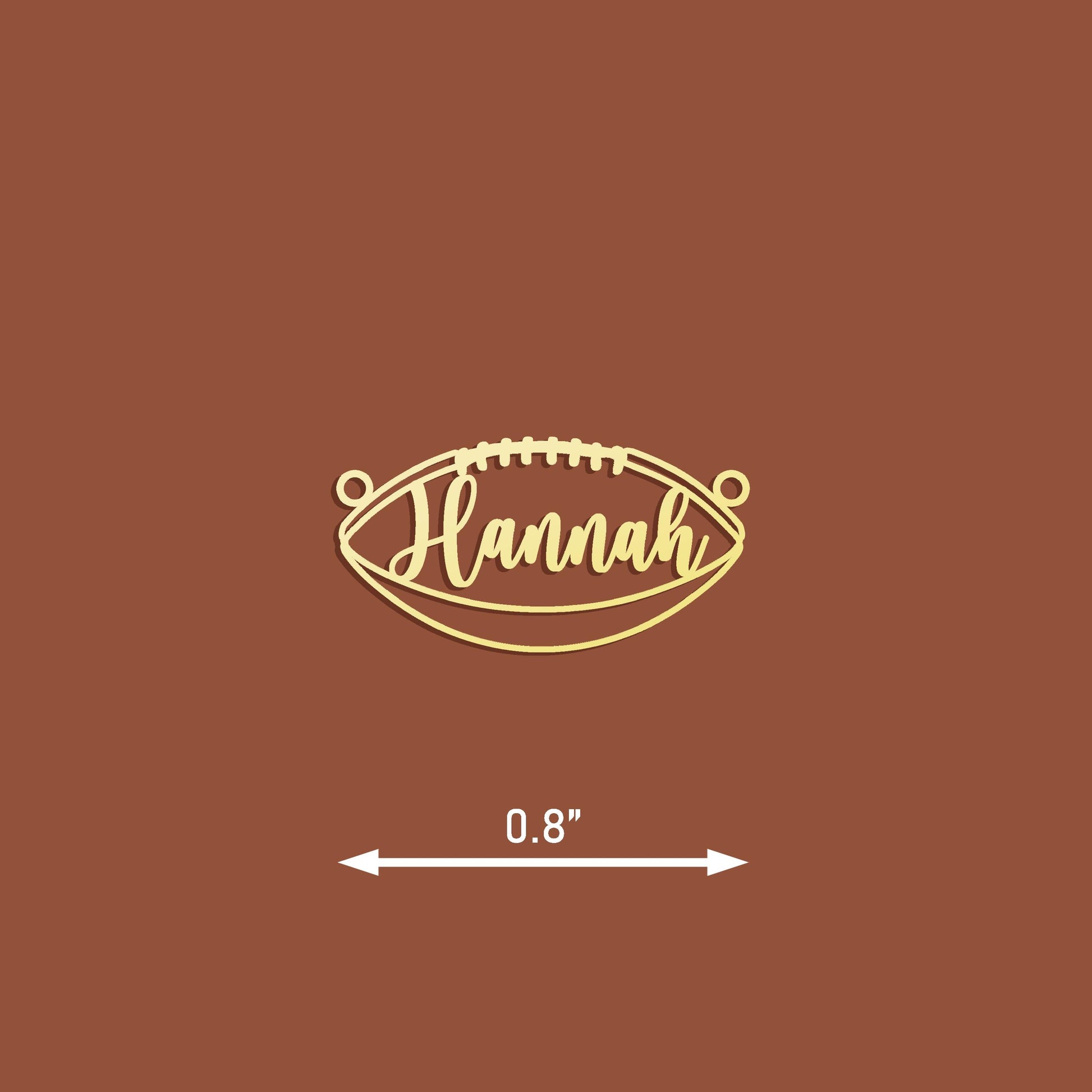 Football Name Necklace, Custom Gold Football Necklace, Personalized Sports Pendant, Unique Gift for Football Fans, Sports Jewelry