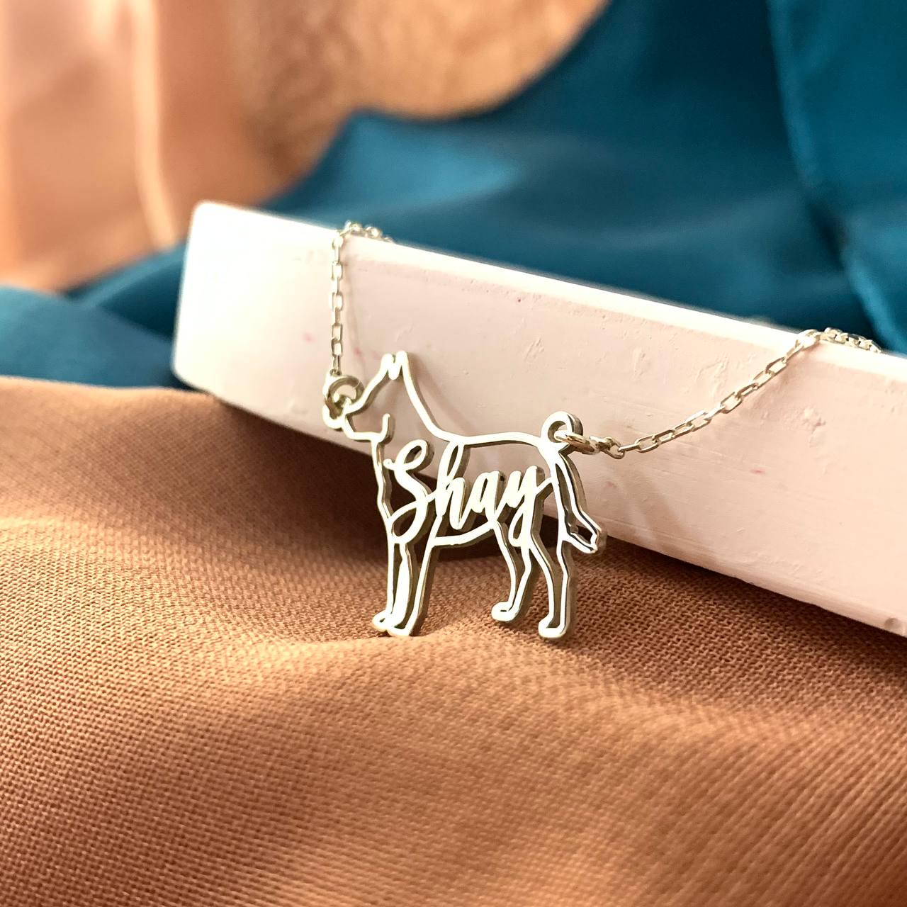 Dog necklace, Dog necklace for woman, Pet necklace, Dog memorial gift, Custom dog necklace, Dog name necklace, Dog memorial name necklace
