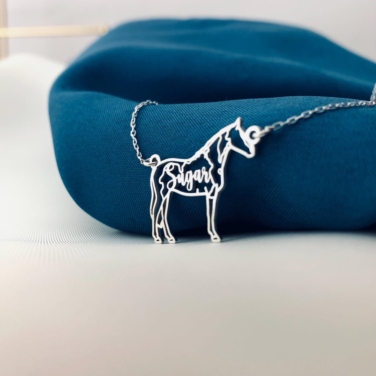 Horse Necklace, Horse Necklace for Woman, Horse Name Necklace, Personalized Horse Charm Necklace, Horse Memorial Necklace, Gift Horse Mom