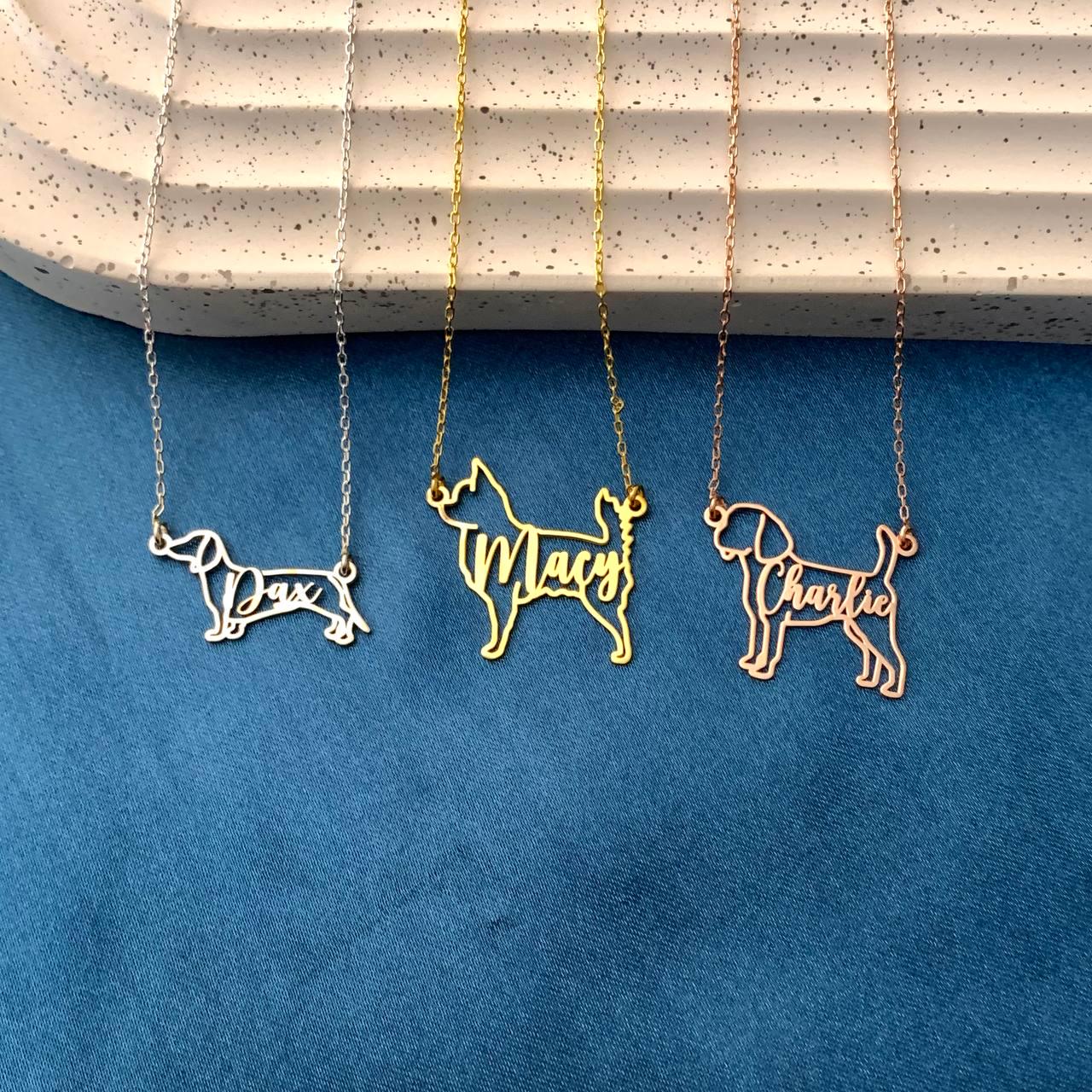 Dog necklace, Dog necklace for woman, Pet necklace, Dog memorial gift, Custom dog necklace, Dog name necklace, Dog memorial name necklace