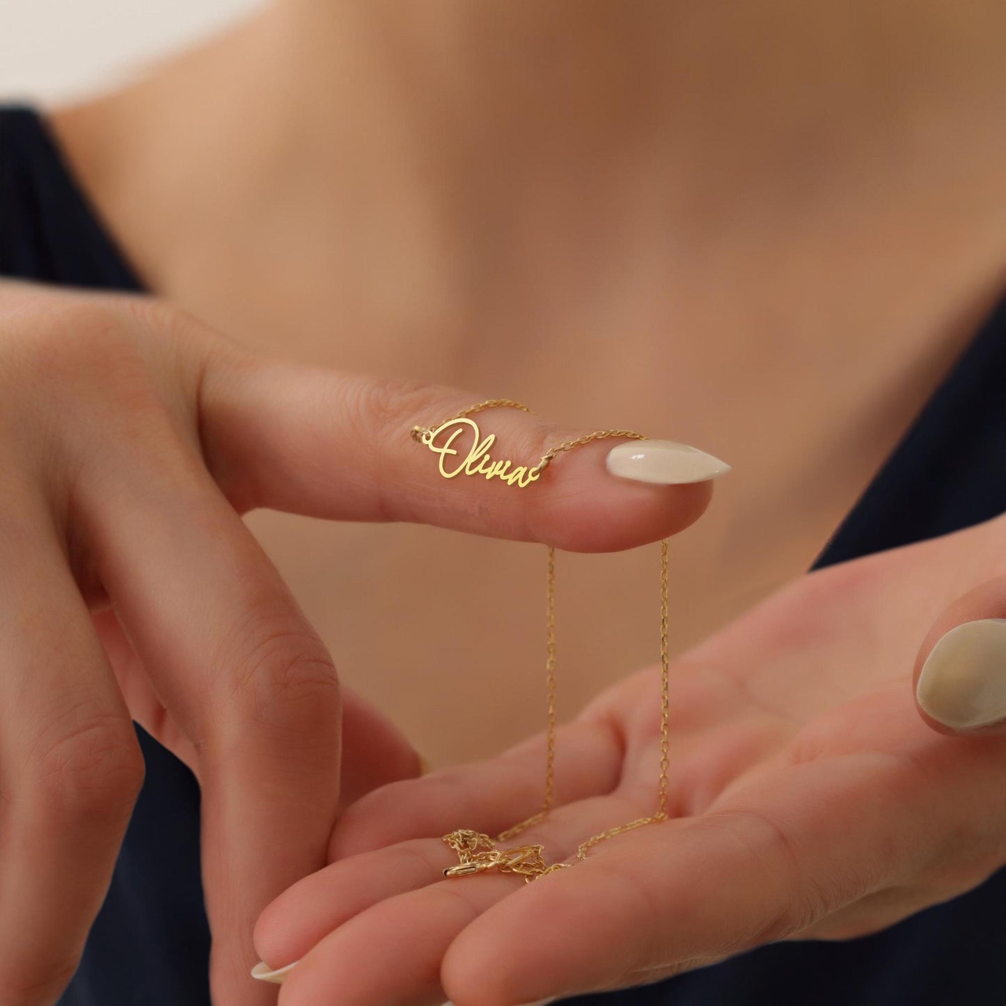 Personalized Name Necklace: Sterling Silver, Minimalist Script Jewelry