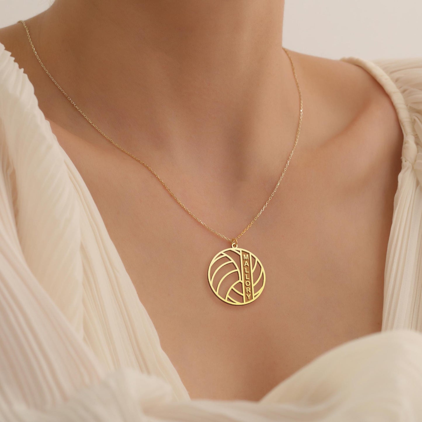 Custom Volleyball Name Necklace, Sports Pendant for Athletes, Volleyball Jewelry, Gift for Volleyball Players, Volleyball Team Keepsake