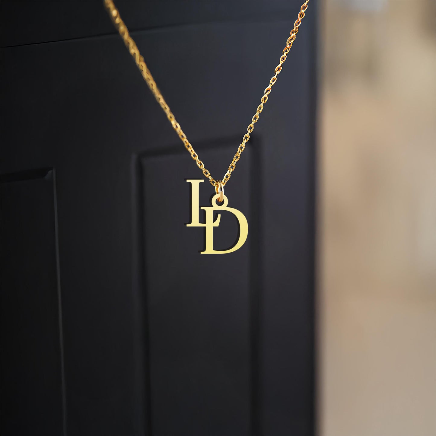 Custom Initial Necklace: Sterling Silver Two-Letter Pendant