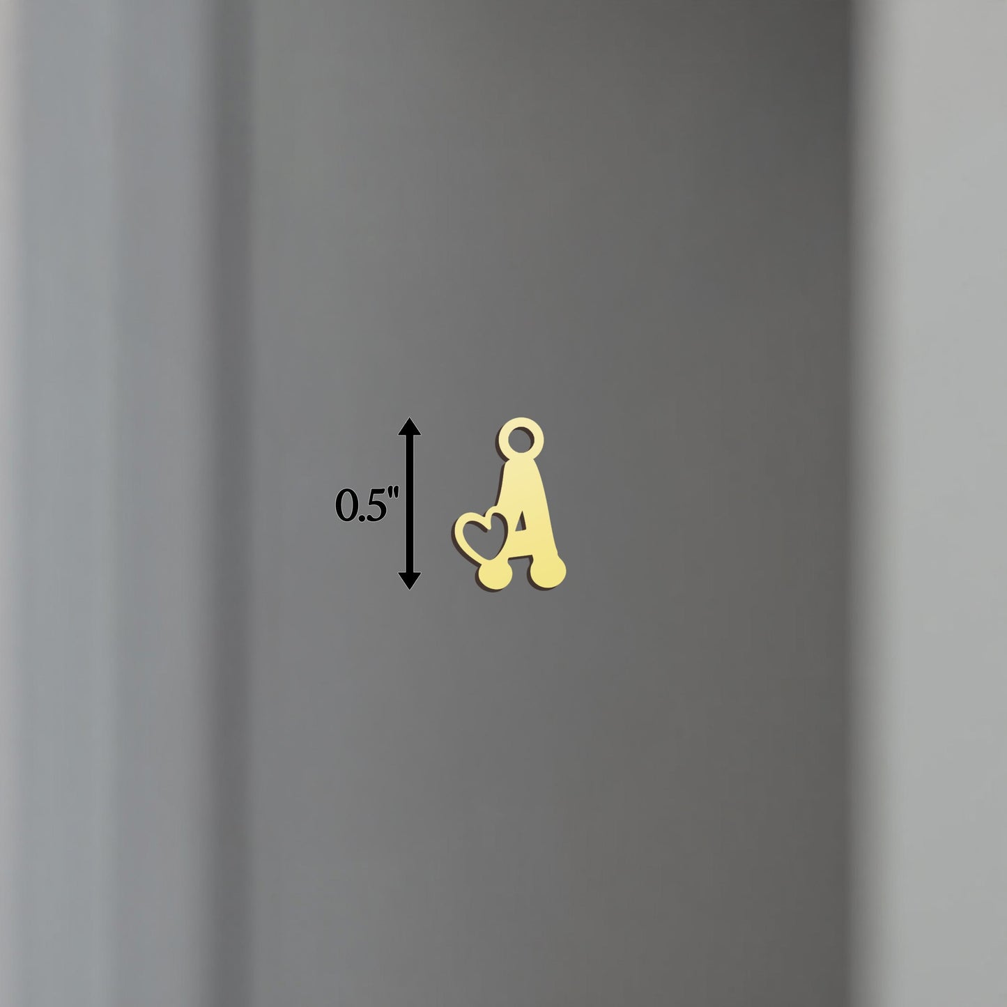 Personalized Initial Necklace: Gold Vermeil Letter Charm with Heart