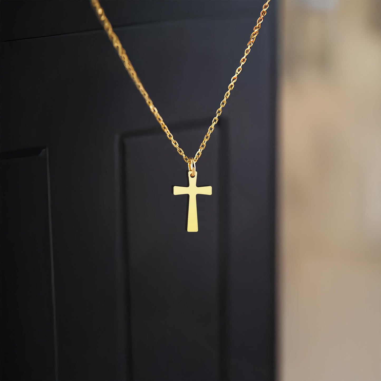 Sterling Silver Cross Necklace: Minimalist Christian Religious Gift