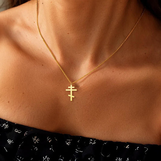 Orthodox Cross Necklace, Delicate Mini Cross, Tiny Cross, Baptism Cross, Christian Necklace, Crucifix Necklace, Faith Jewelry
