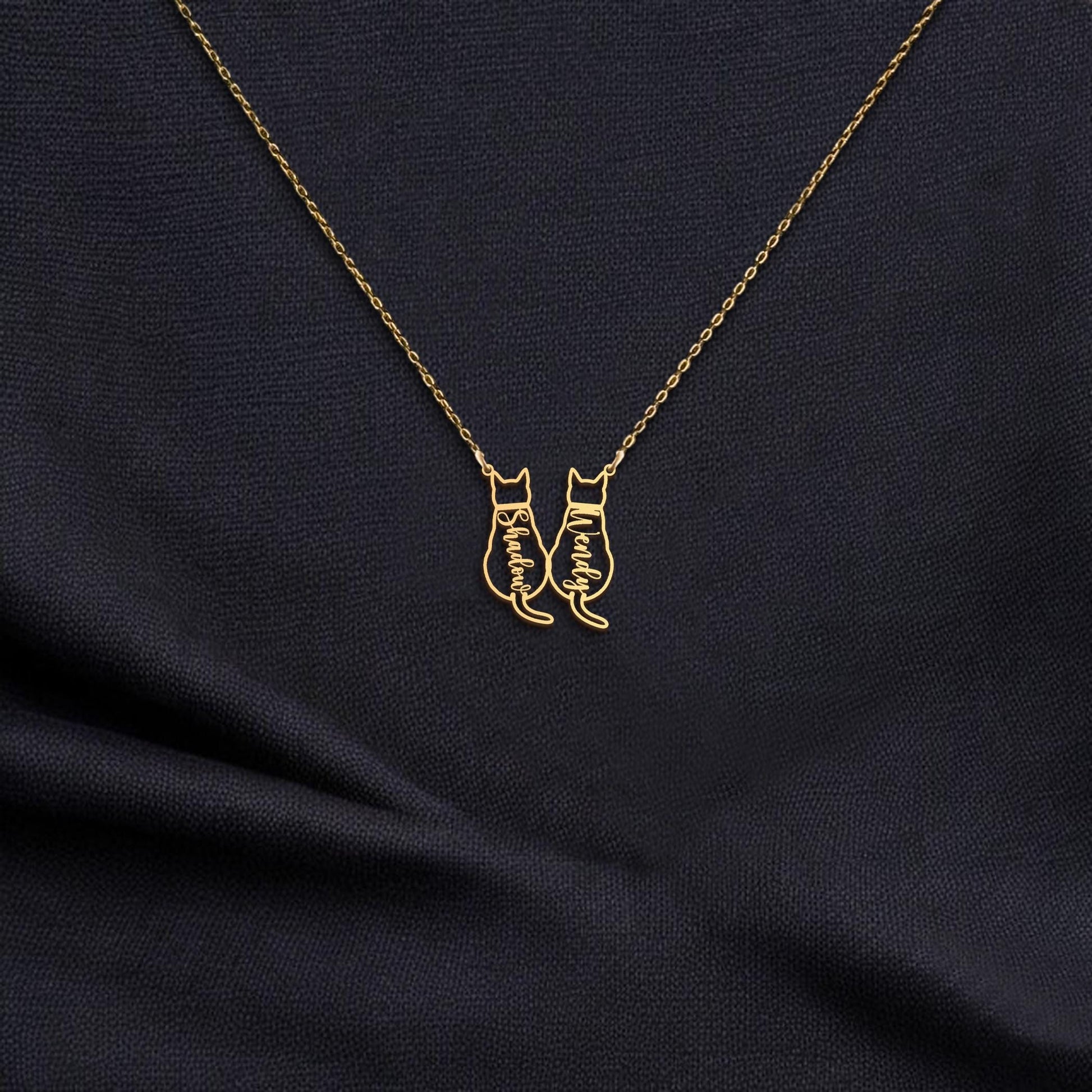 Dainty Cat Name Necklace, Custom Name Necklace, Minimalist Necklace, Personalised Gifts, Cat Memorial Gift, Cat Lovers Gift, Cat Mom Gifts