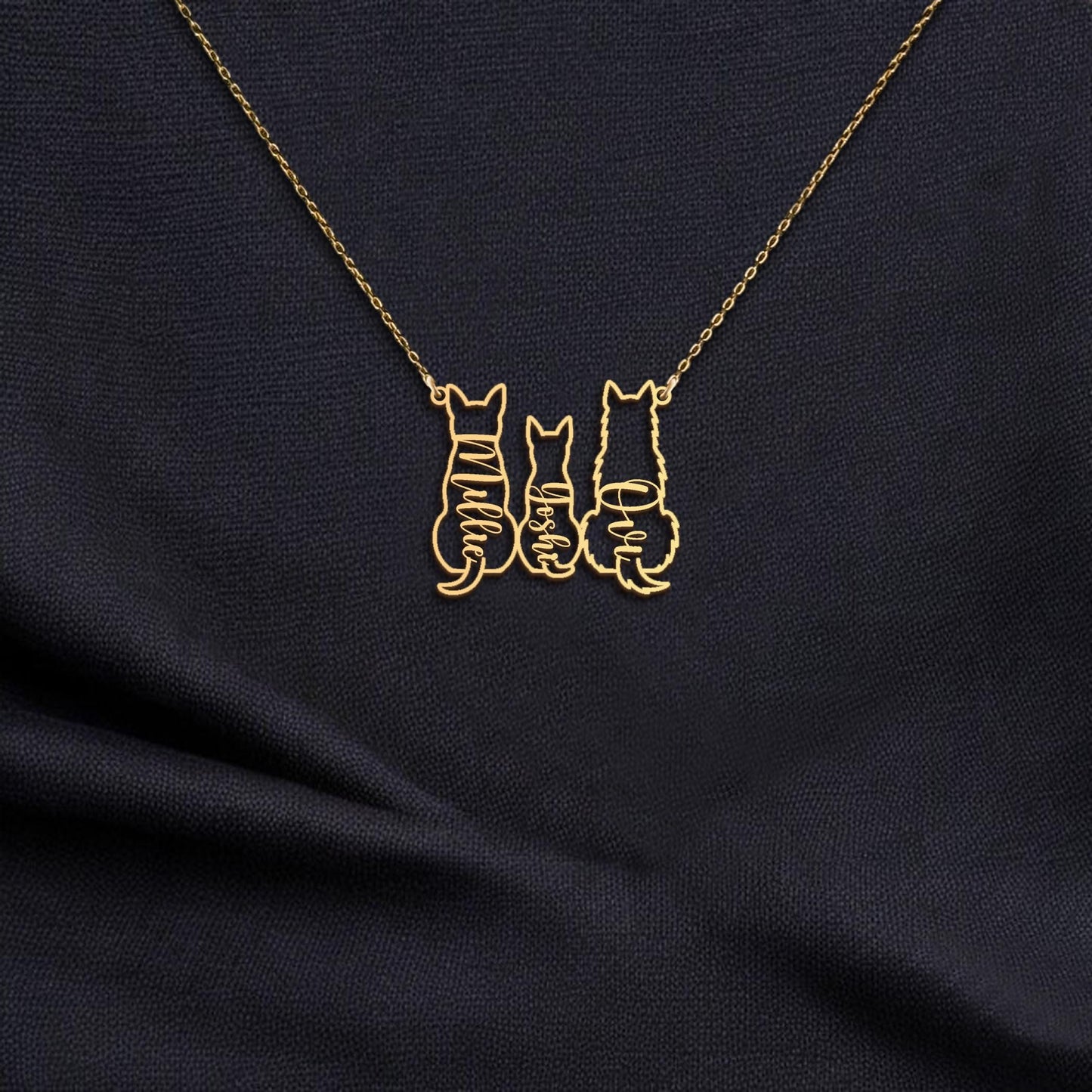 Personalized Multiple Dog Name Necklace, Dog Name Necklace, Pet Name Necklace, Dog Memorial Gift, Dog Family Jewelry, Dog Mom Gifts