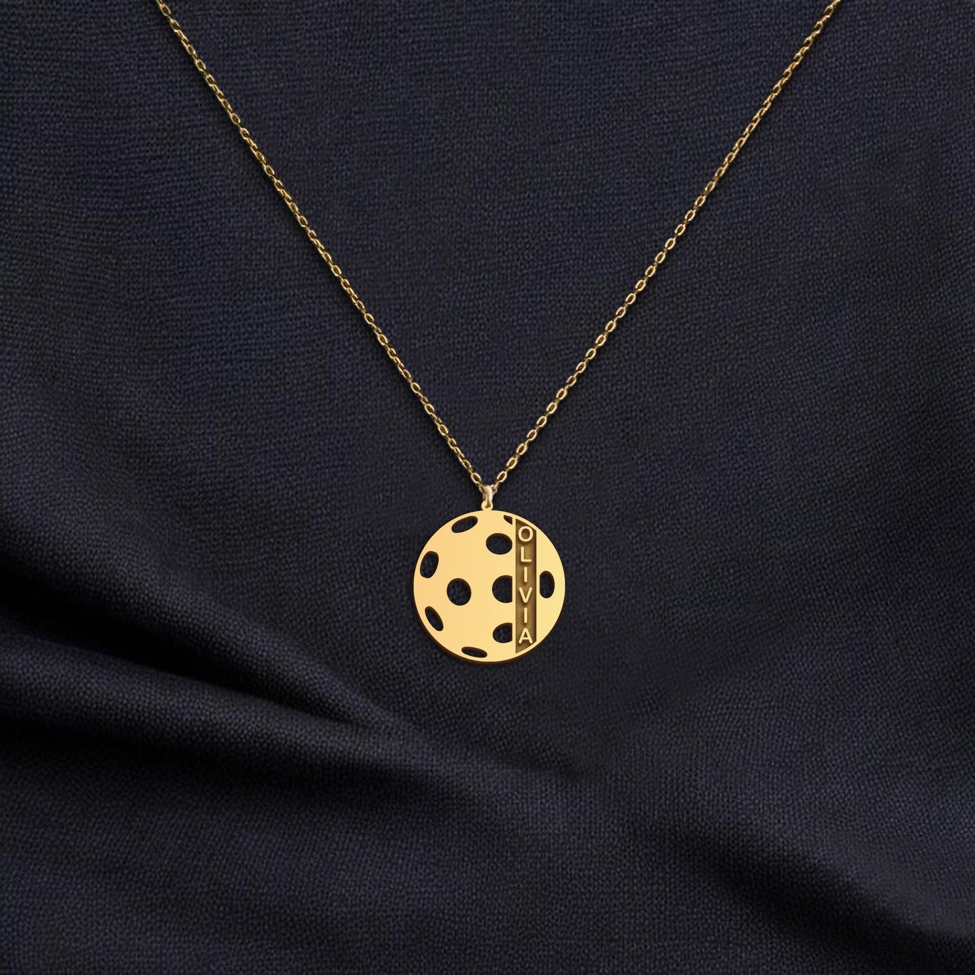Personalized Pickleball Name Necklace, Custom Jewelry for Pickleball Lovers, Gold Sports Player Name Necklace, Gift for Pickleball Team