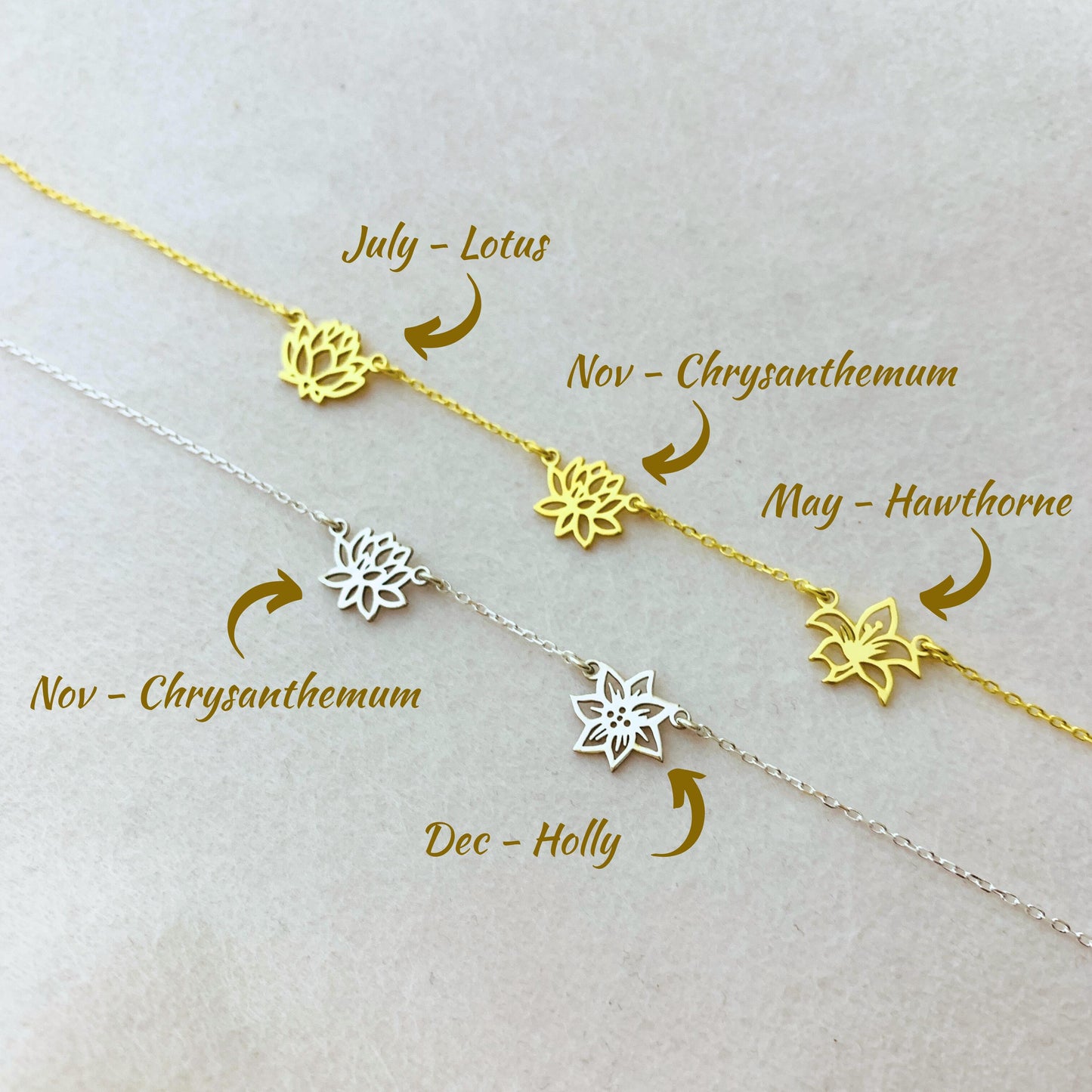 Multiple BirthFlower Necklace, Personalized BirthFlower Necklace, Custom Birth Month Pendant, Family Flower Jewelry, Custom Floral Charm