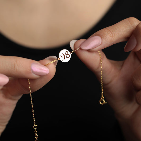 Custom Number Bracelet | Personalized Engraved Lucky Number Jewelry | Personalized Jewelry Gift | Minimalist Stackable Bracelet