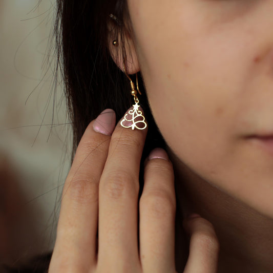 Tiny Tree Earrings | 18K Gold Dainty Holiday Jewelry | Minimalist Lightweight Christmas Tree Gift for Her | Lovely Natural Plant Jewelry