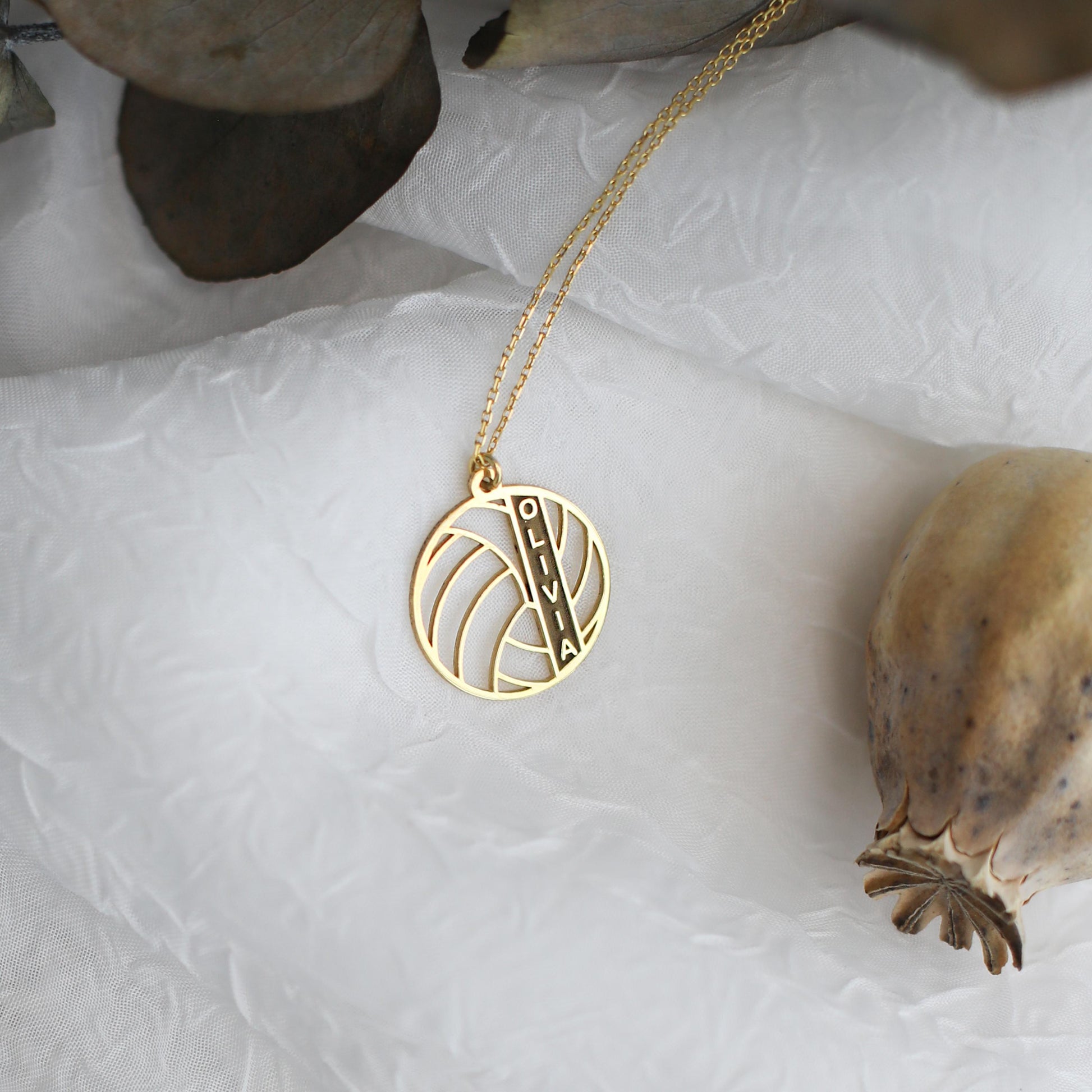 Custom Volleyball Name Necklace | 18K Gold Personalized Sports Jewelry | Dainty Necklace for Volleyball Gifts | Gift for Volleyball Player