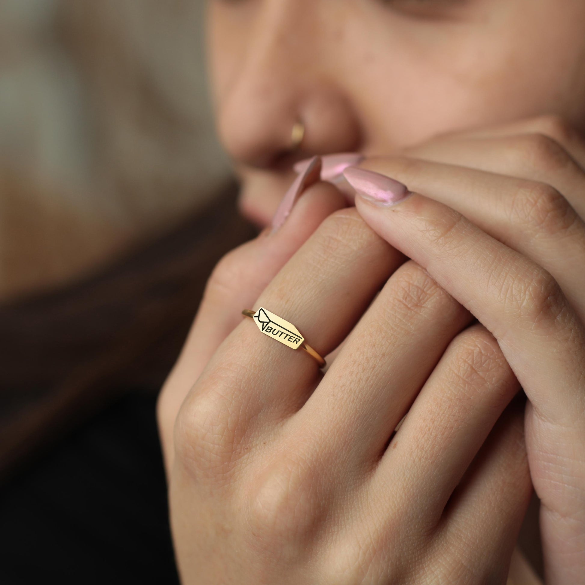 Butter Ring | 18K Gold Funny Butter Ring | Cooking Gift | Pastry Chef Gift | Food Lover Gift | Stackable Ring for Women | Chef Gift for Her