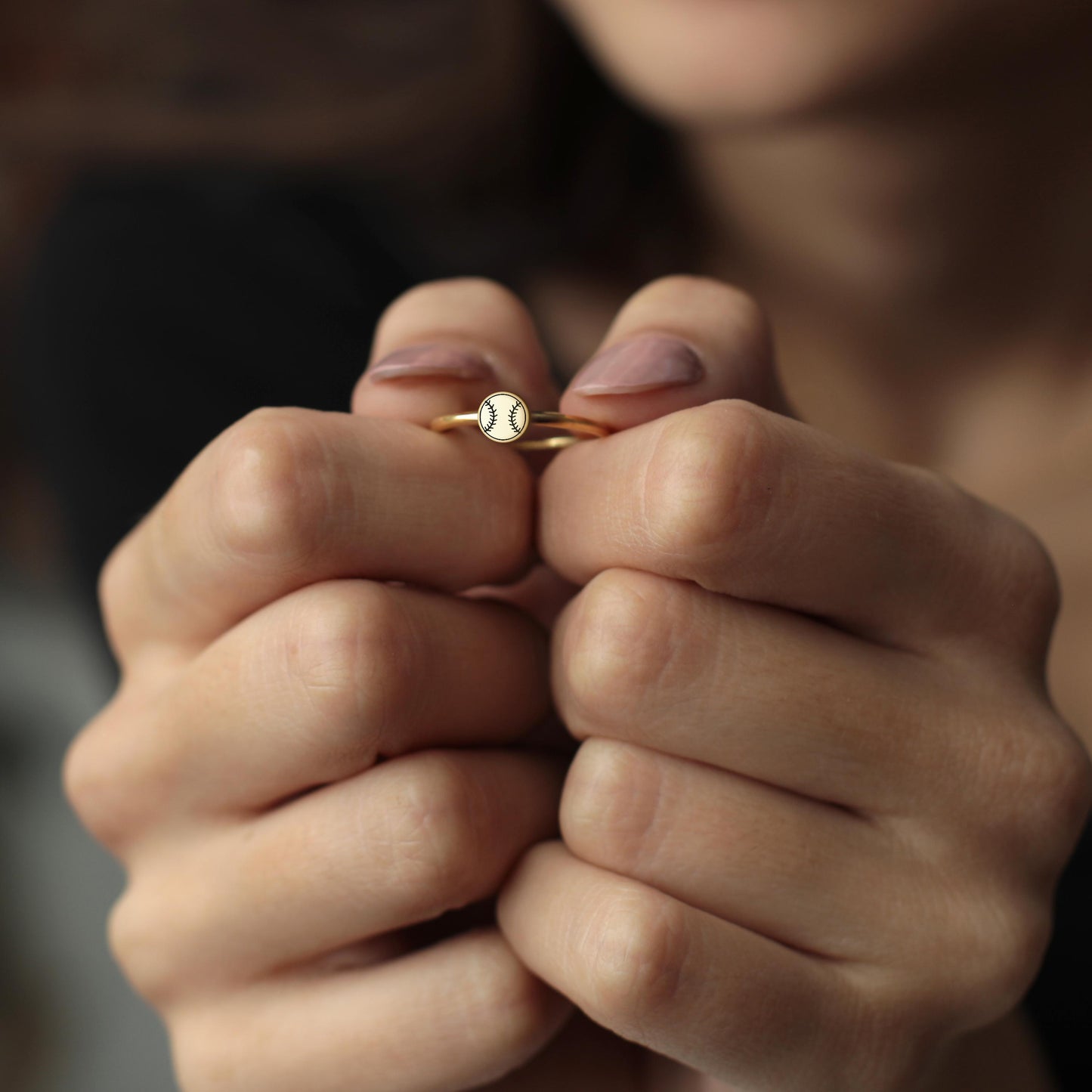 Baseball Ring | 18K Gold Dainty Sports Jewelry | Stackable Minimalist Ring for Her | Gift for Baseball Player, Coach, or Baseball Mom