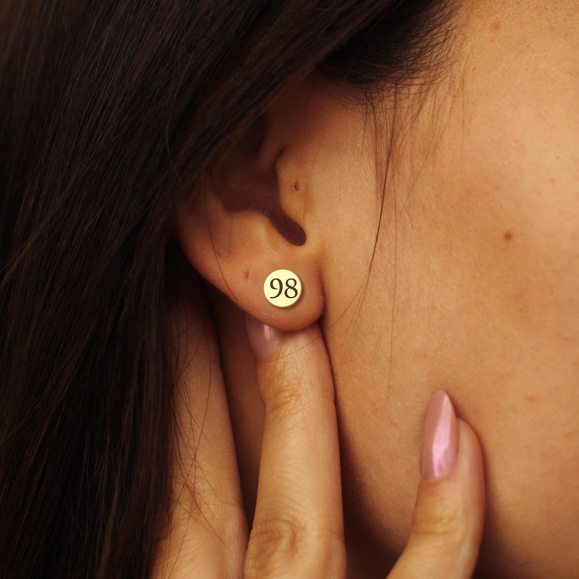 Personalized Number Earrings | 18K Gold Custom Lucky Number Studs | Minimalist Tiny Earrings Gift for Her | Dainty Everyday Jewelry