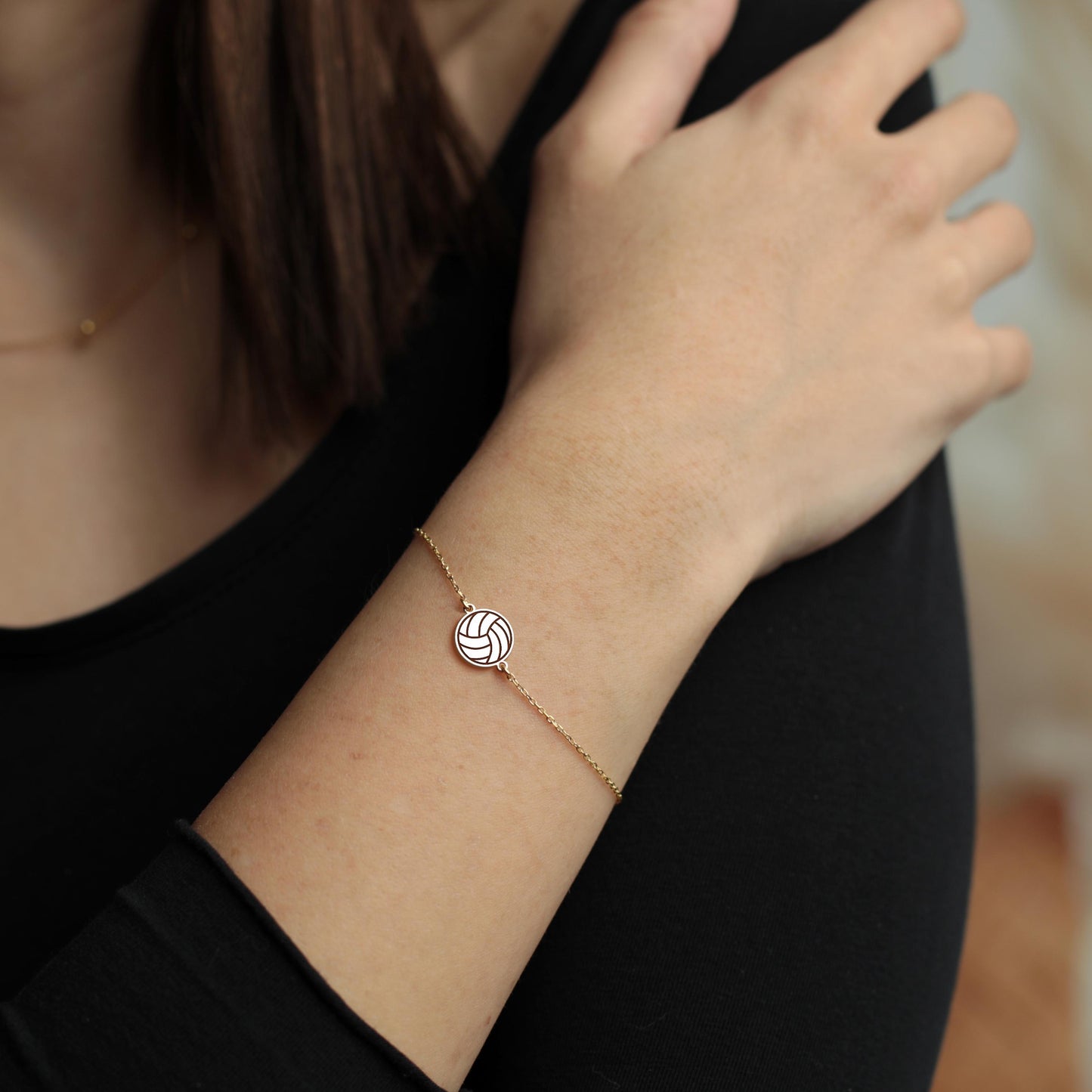 Volleyball Bracelet, Dainty Sports Jewelry, Gift for Volleyball Player Coach or Mom, Minimalist Everyday Athlete Bracelet
