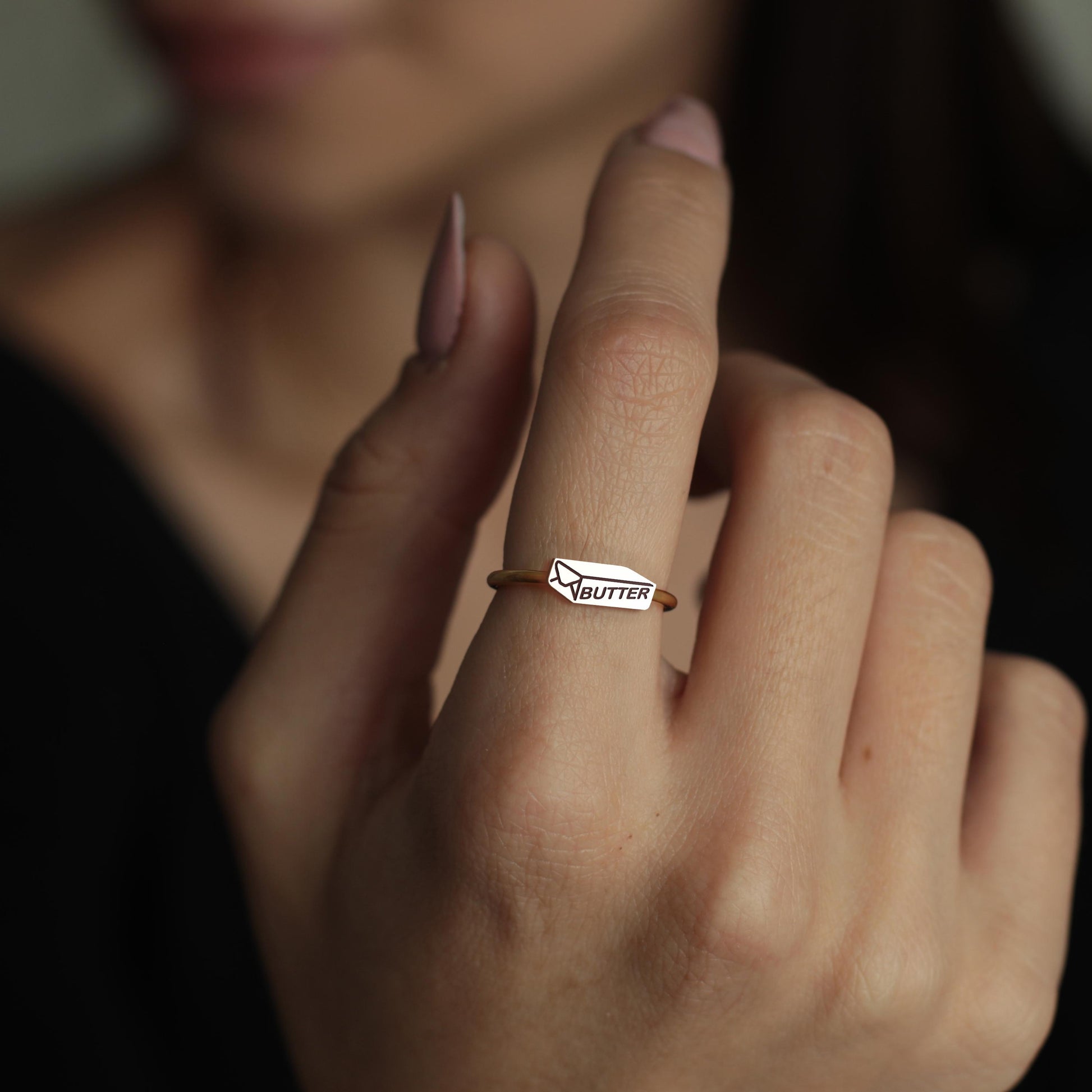 Butter Ring | 18K Gold Funny Butter Ring | Cooking Gift | Pastry Chef Gift | Food Lover Gift | Stackable Ring for Women | Chef Gift for Her