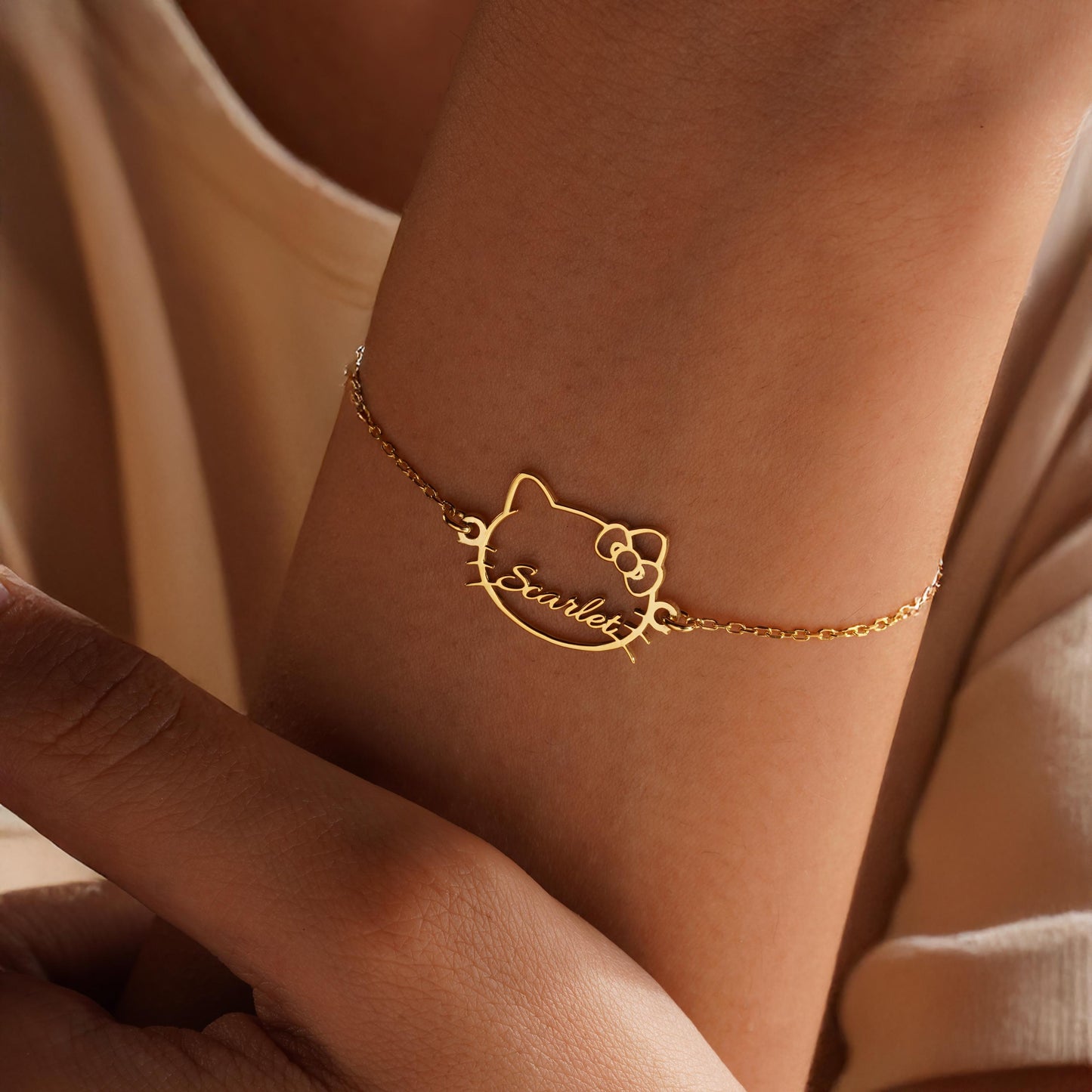 Kitty Name Necklace, Cute Kitty Necklace, Cute Kitty Cat Name Pendant, Kitty Gold Necklace, Kitty Jewelry,Kitty Pendant,Kitty Gifts For Kids