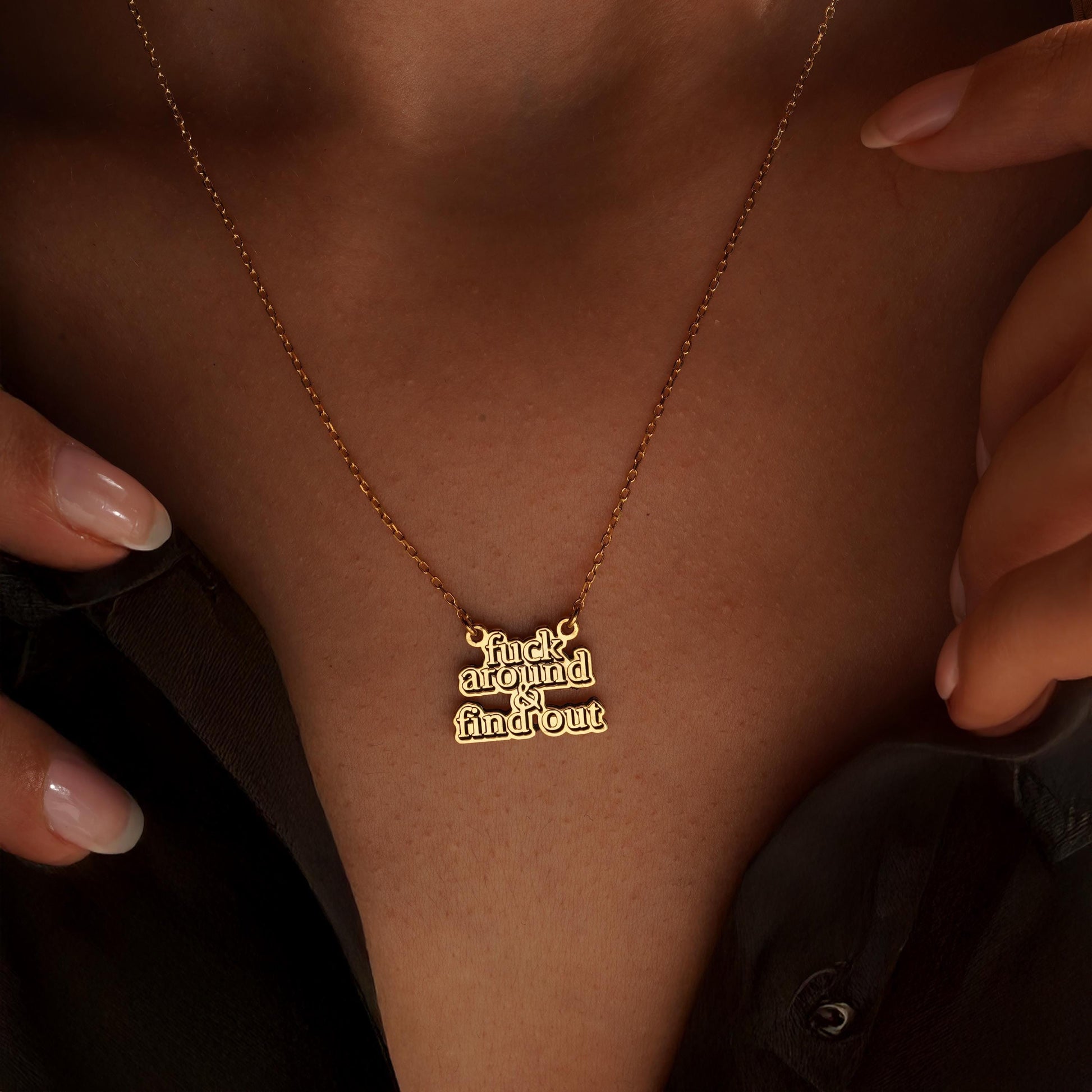 Custom Text  Quote Engraved Necklace