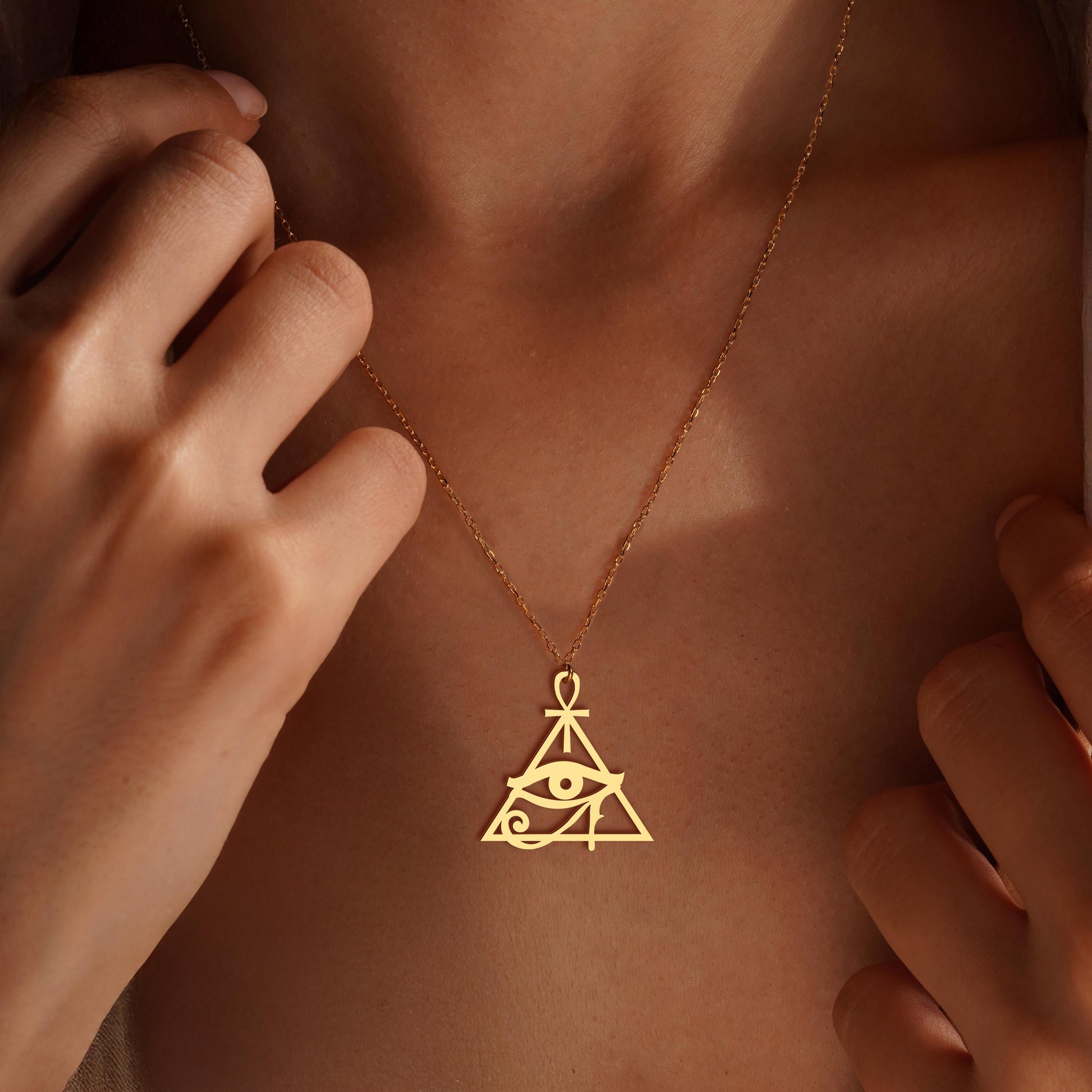 Eye Of Horus Necklace, Ankh Necklace, Egyptian Ankh Necklace,