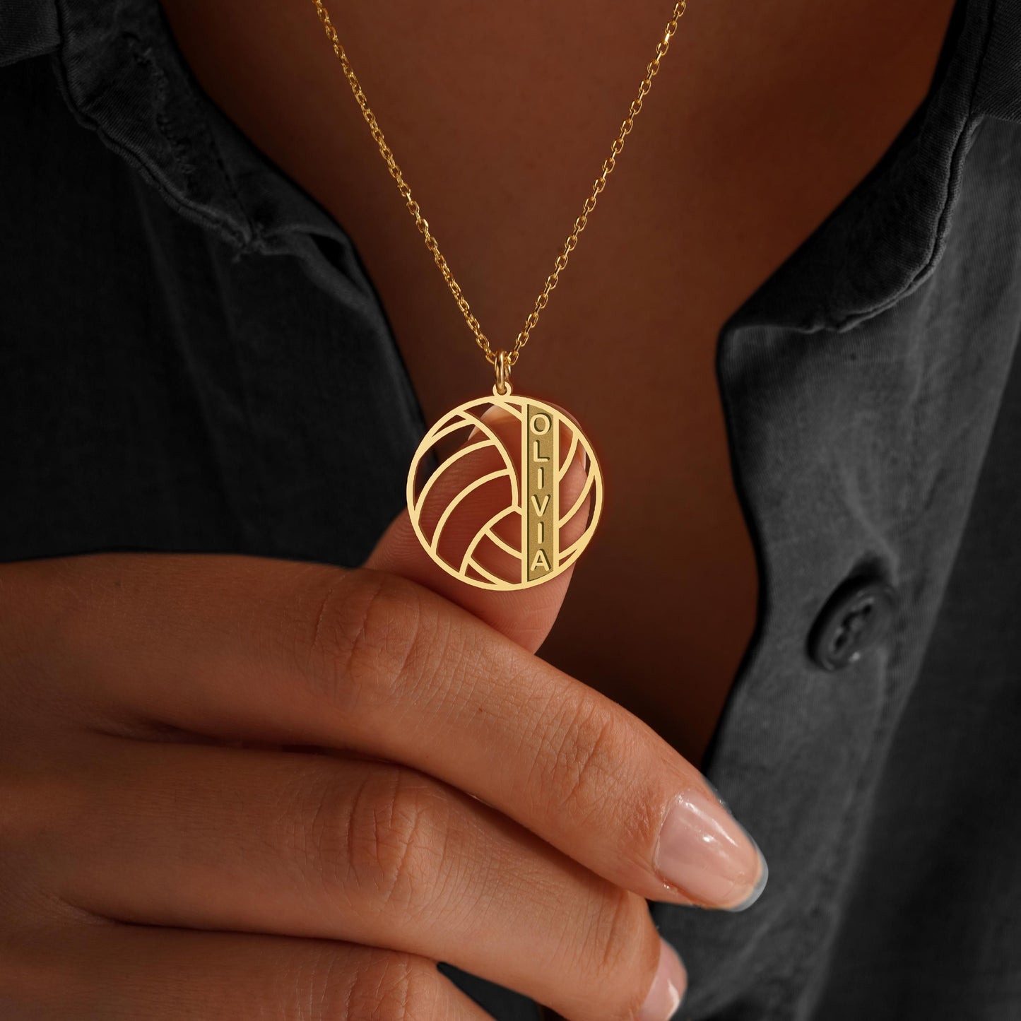 Volleyball Necklace, Custom Volleyball Name Necklace, Volleyball Name Pendant, Jewelry for Volleyball Players, Volleyball Lovers Gifts