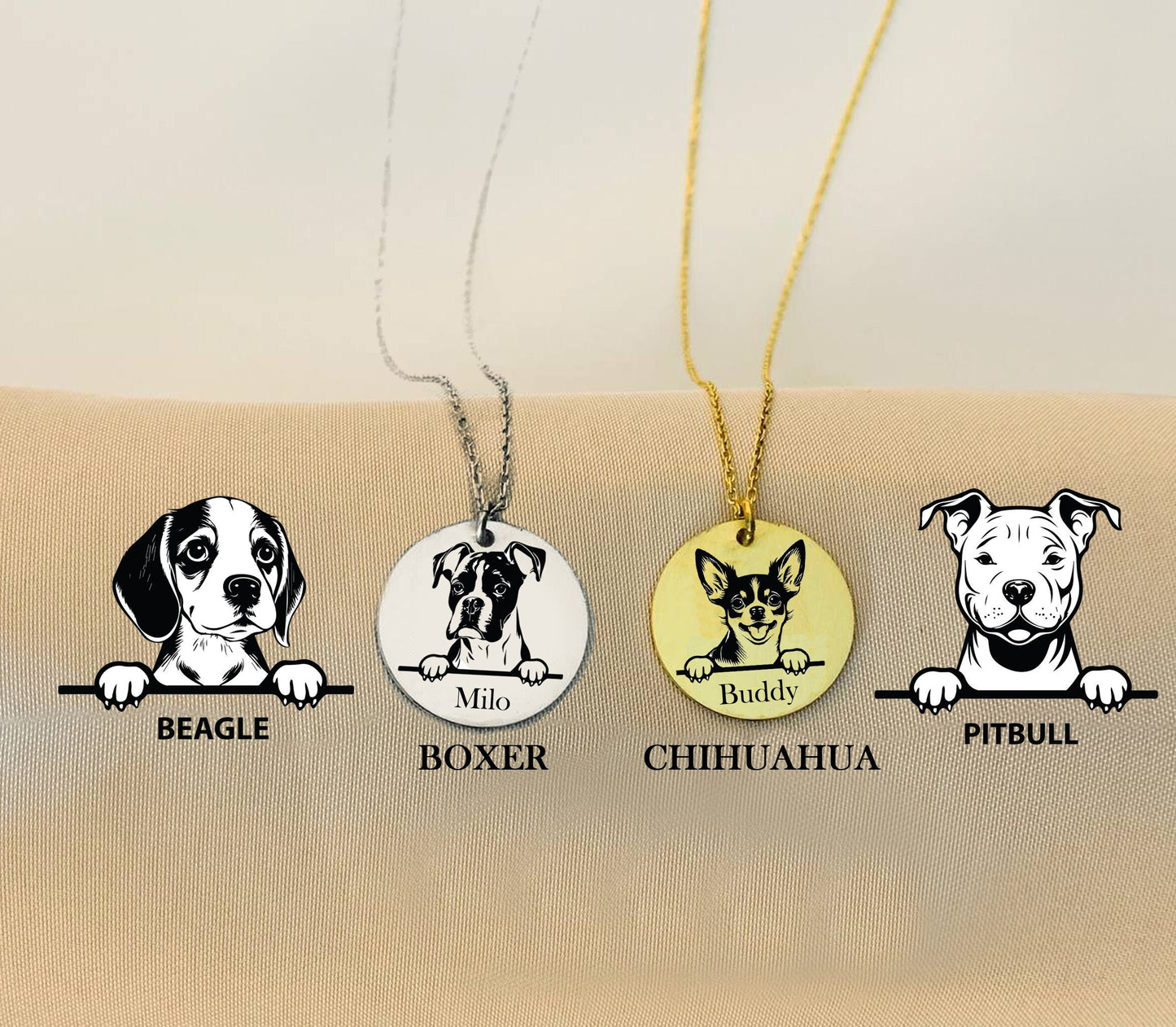 Dog necklace, Dog name necklace, Custom dog necklace, dog memorial necklace, Dog necklace for women, Dog silhouette necklace, Dog mom gifts