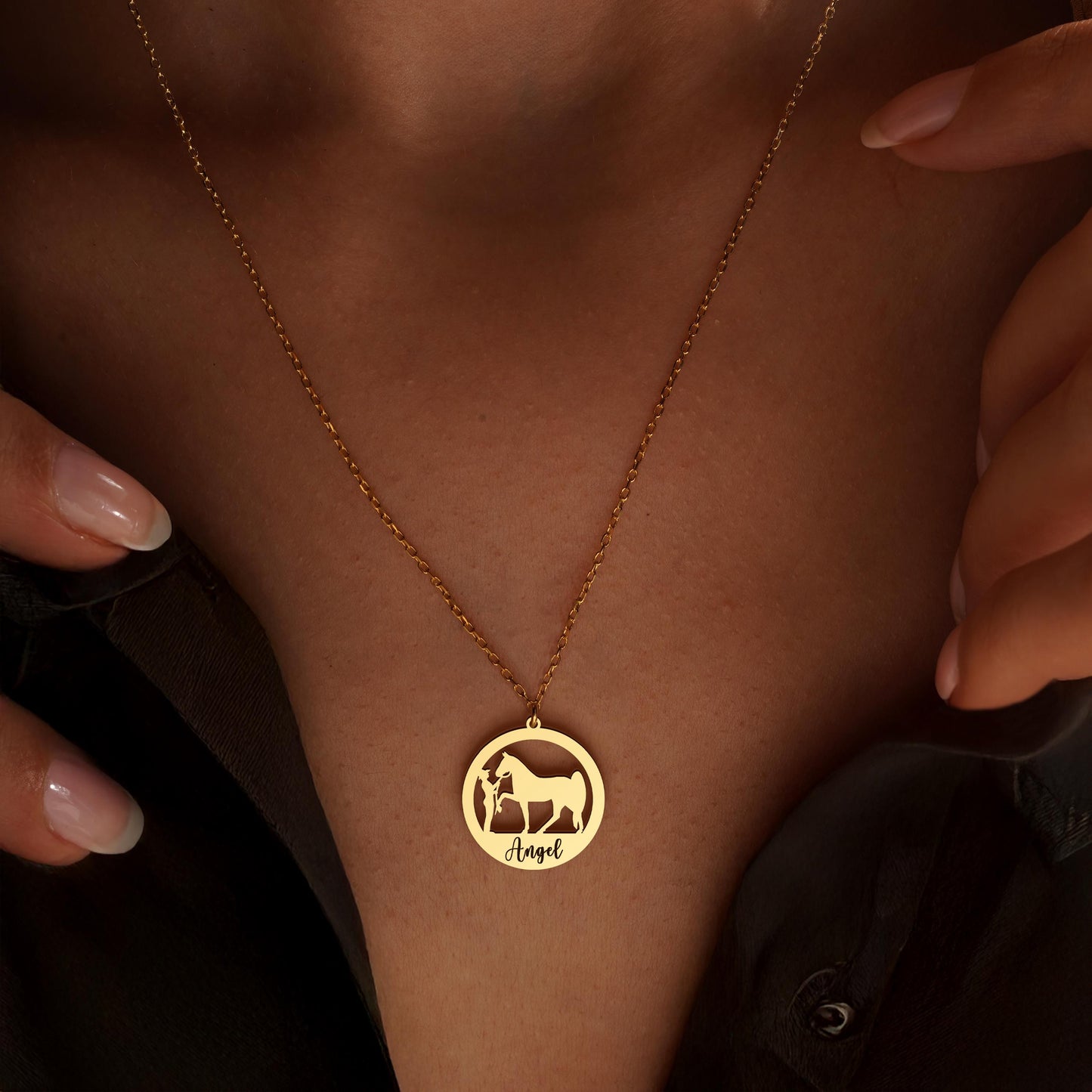 Horse Necklace, Custom Horse Name Necklace, Memorial Horse Necklace, Necklace for Horse Enthusiasts, Horse Mom Gifts, Horse Lover Gift