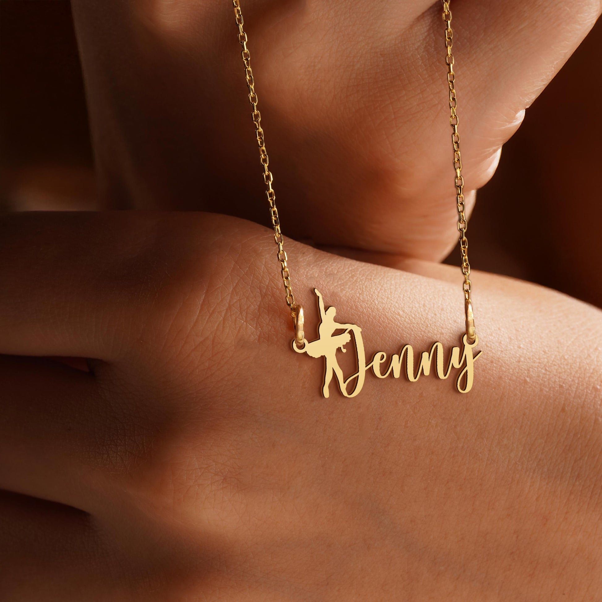 Ballerina Necklace, Ballerina Name Necklace, Custom Ballet Pendant, Unique Gift for Dancers, Ballet Lover Necklace, Gift for Ballerina