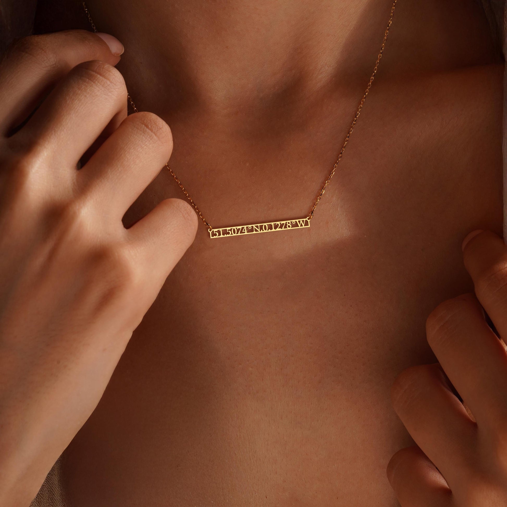 Custom Coordinate Necklace: Personalized Location Pendant, GPS Coordinates Jewelry Gift, Meaningful Gift for Her