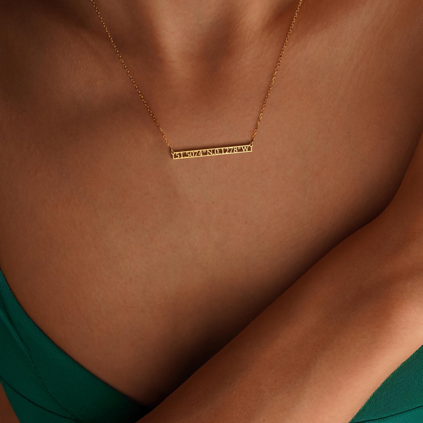 Personalized Coordinate Necklace, Engraved Location Pendant, GPS Coordinates Gift, Long Distance Relationship Necklace, Anniversary Gift