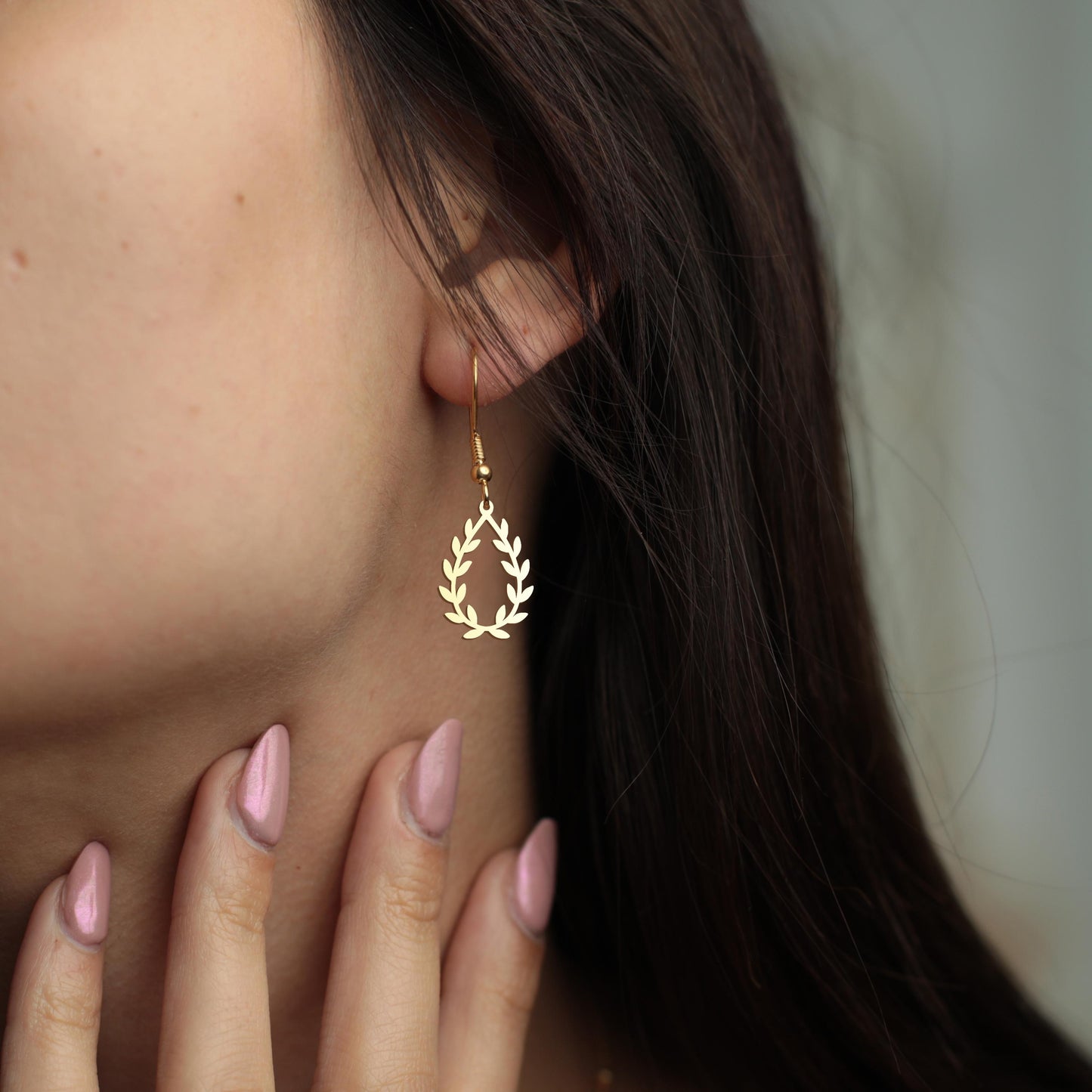 Olive Leaf Earrings - Olive Leaf Charm - Green Dangle Earrings - Dangle and Drop Earrings