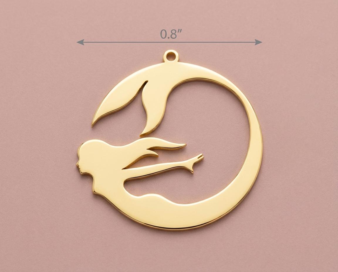 Gold Siren Necklace, Mythical Creature Pendant, Fantasy Jewelry, Fairy Tale Charm, Magical Gift for Her, Spirit of the Sea, Little Mermaid