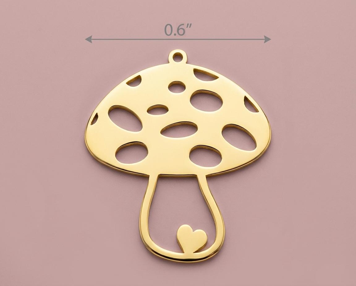 Mushroom Necklace with Heart, Tiny Gold Toadstool, Fun Quirky Jewelry, Best Friend Gift, Dainty Charm Necklace, Teen Girl Gift, Happy Vibes
