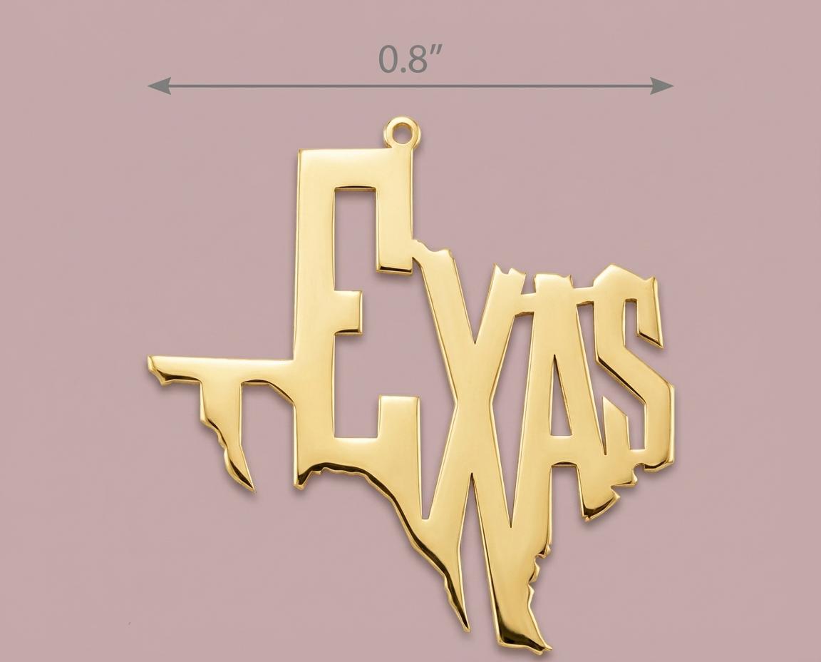 Western Jewelry, Cowgirl Necklace, Texas Script Pendant, Southern Belle Gift, Rodeo Jewelry, Country Style Necklace, 18K Gold Plated