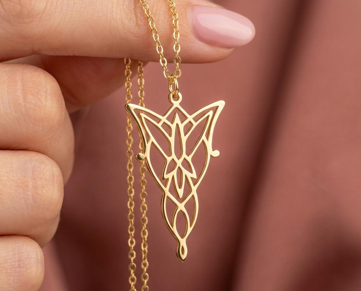 Eternal Love Arwen Necklace - Silver Arwen Evenstar Pendant - Romantic Gift for Girlfriend, LOTR Inspired Jewelry - Undying Love Symbol
