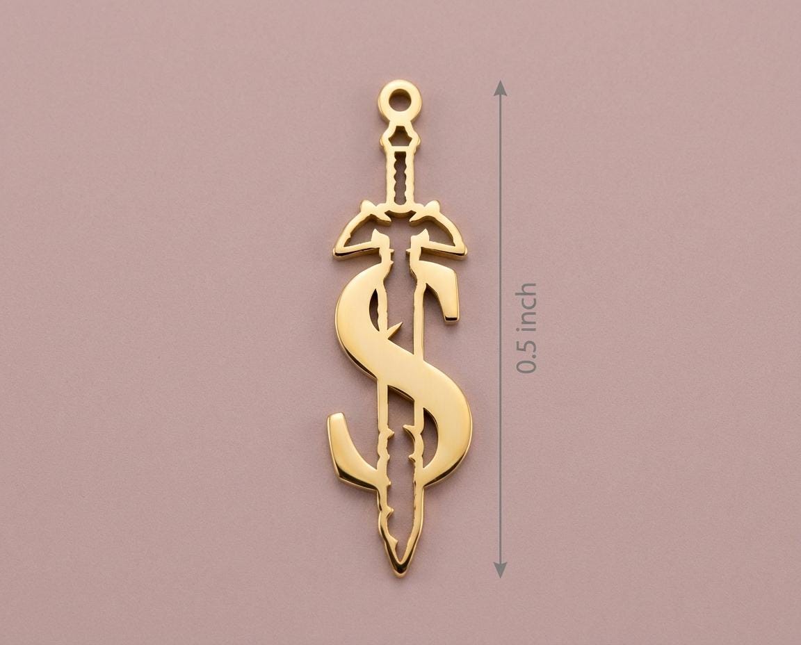 Custom Sword Initial Necklace, Master Sword Letter Pendant, Gamer Monogram Jewelry, Zelda Style Font, Personalized Geek Gift, Silver