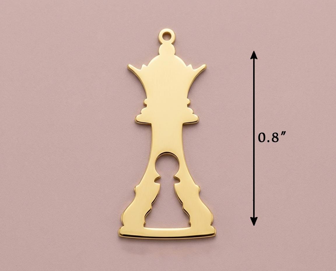 Gold Chess Queen Necklace, Pawn Inside Queen Pendant, Strategy Game Lover Gift, Grandmaster Jewelry, Checkmate Charm, Board Game Accessory