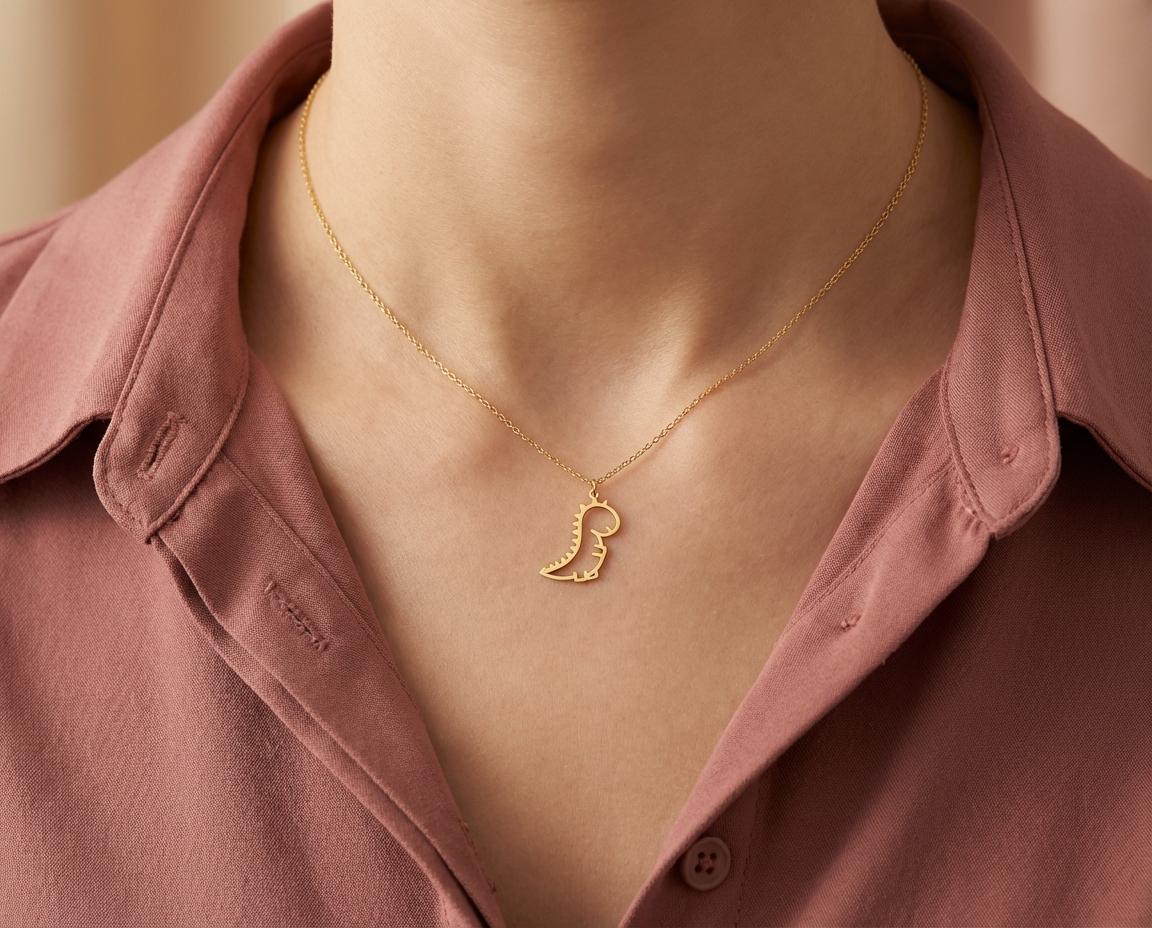 T-Rex Silhouette Necklace, Sterling Silver Prehistoric Animal Charm, Tyrannosaurus Pendant, Science Teacher Gift, Archaeology Jewelry, Dino