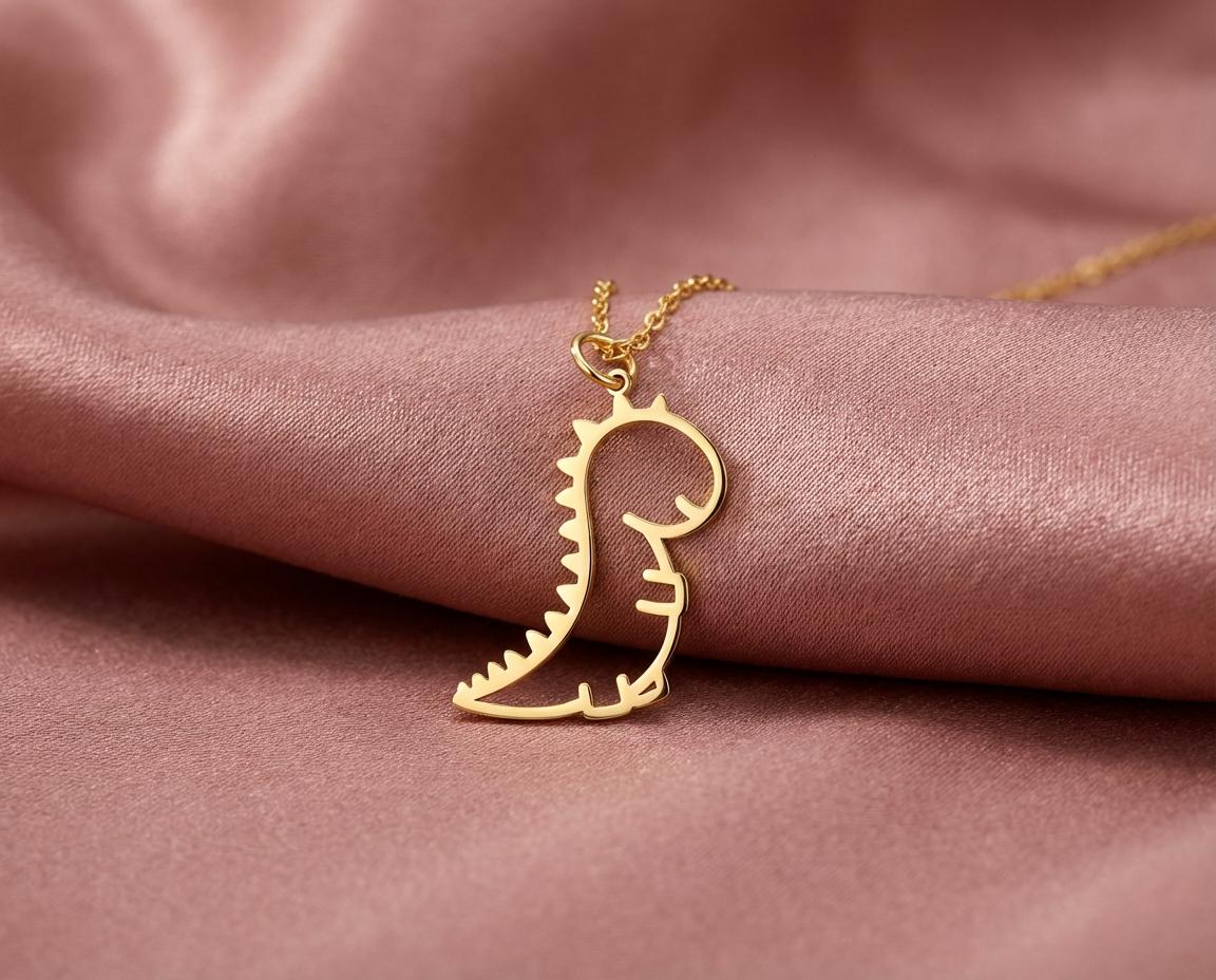 T-Rex Silhouette Necklace, Sterling Silver Prehistoric Animal Charm, Tyrannosaurus Pendant, Science Teacher Gift, Archaeology Jewelry, Dino