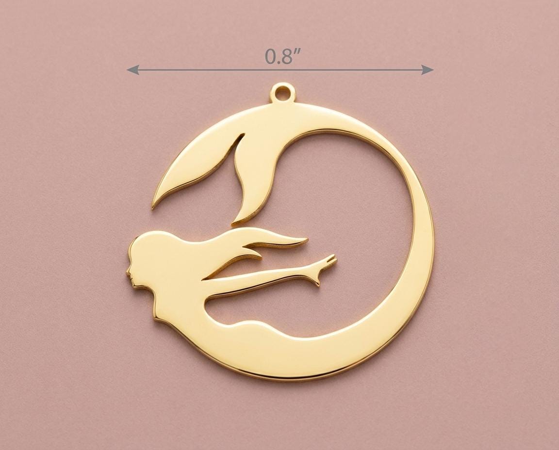 Mermaid Necklace, Ocean Lover Gift, Beach Jewelry, Swimming Mermaid Pendant, Summer Necklace, Nautical Charm, Sea Life Gift